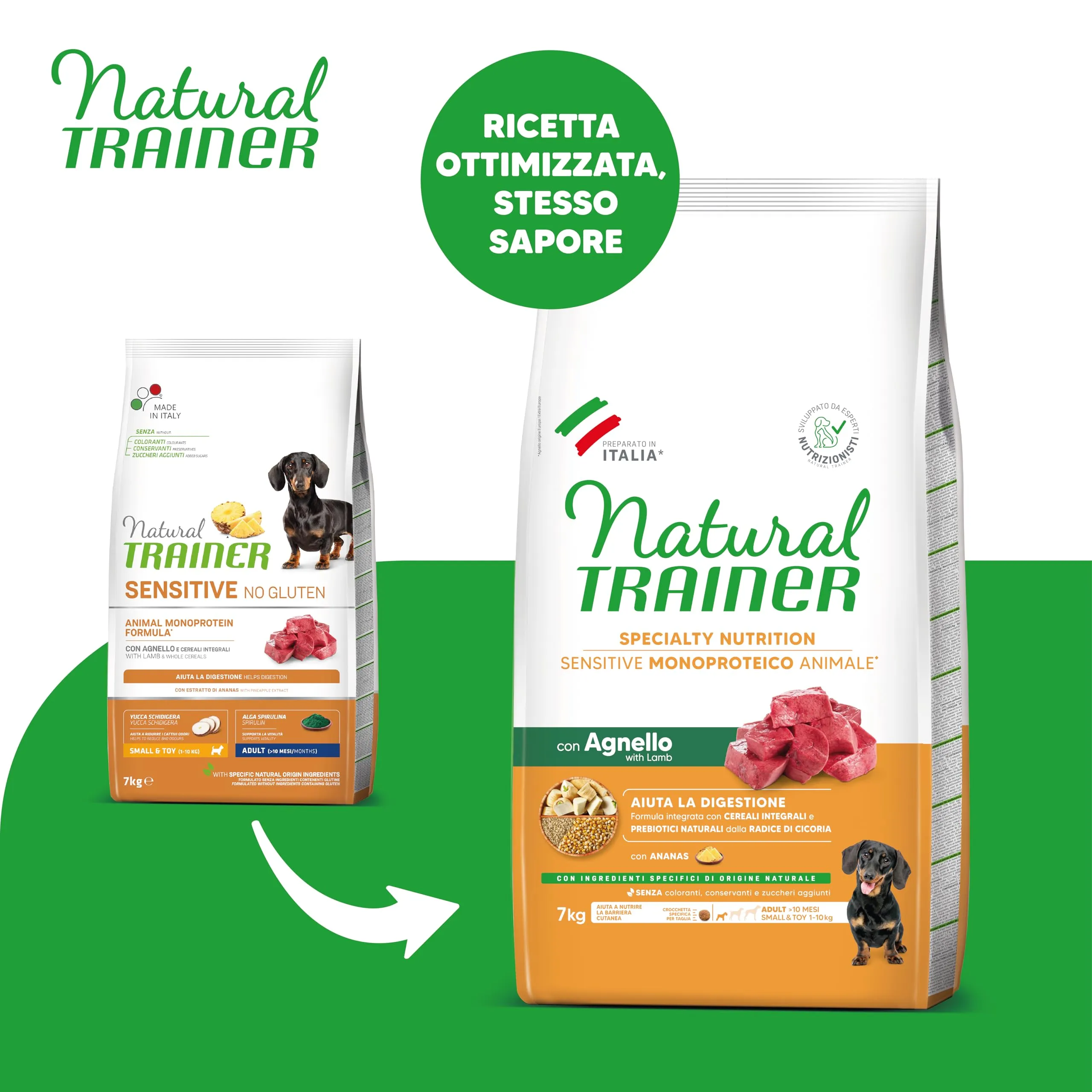 Trainer Natural Sensitive No Gluten Dog Food with Lamb, Adult, 7kg - immagine 2