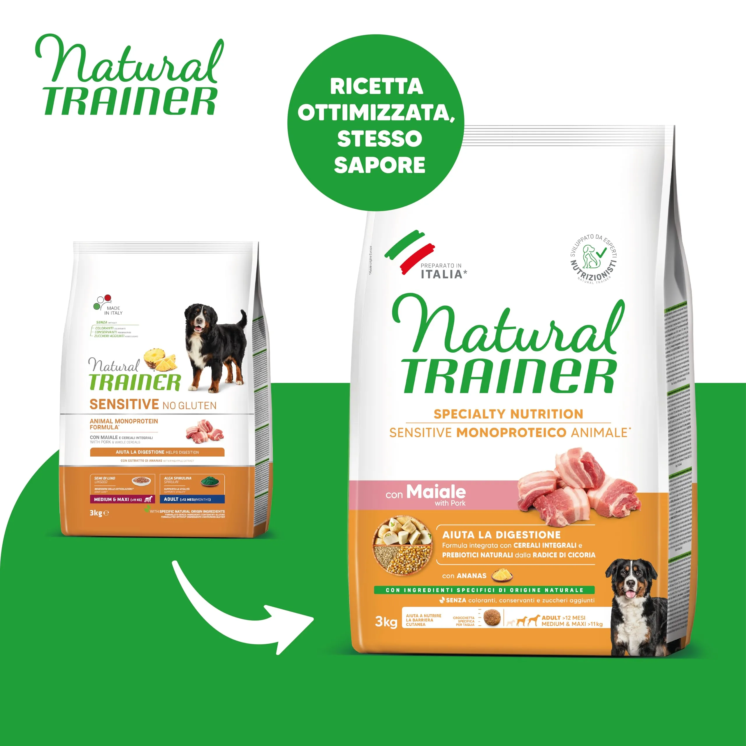 Trainer Sensitive No Gluten Cibo Per Cani Adulti Con Maiale, 3 kg - immagine 2