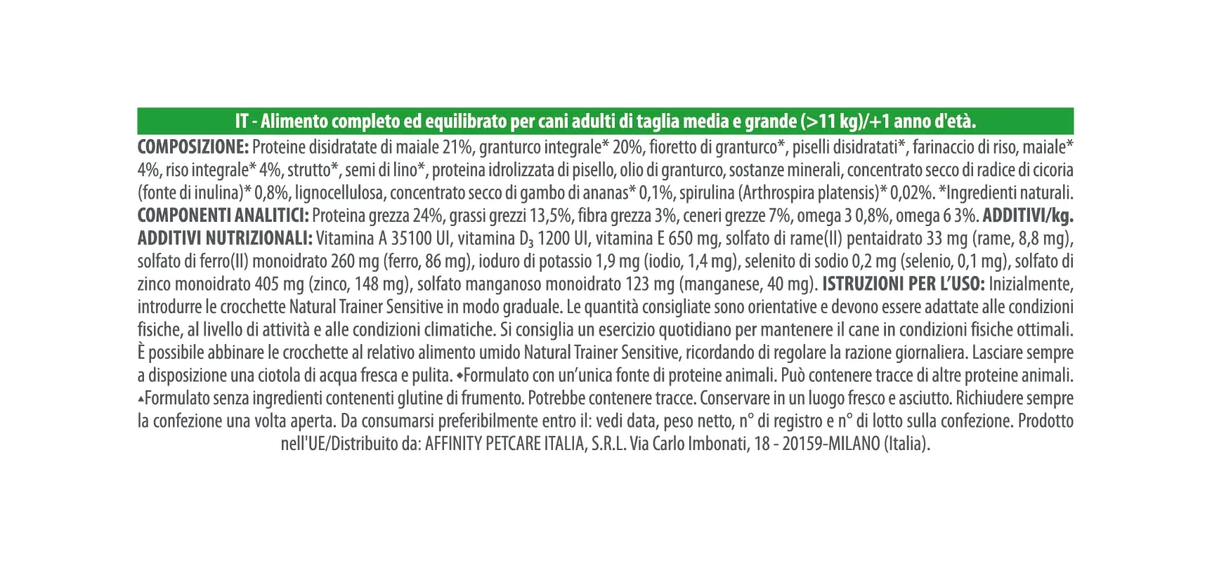 Trainer Sensitive No Gluten Cibo Per Cani Adulti Con Maiale, 3 kg - immagine 4
