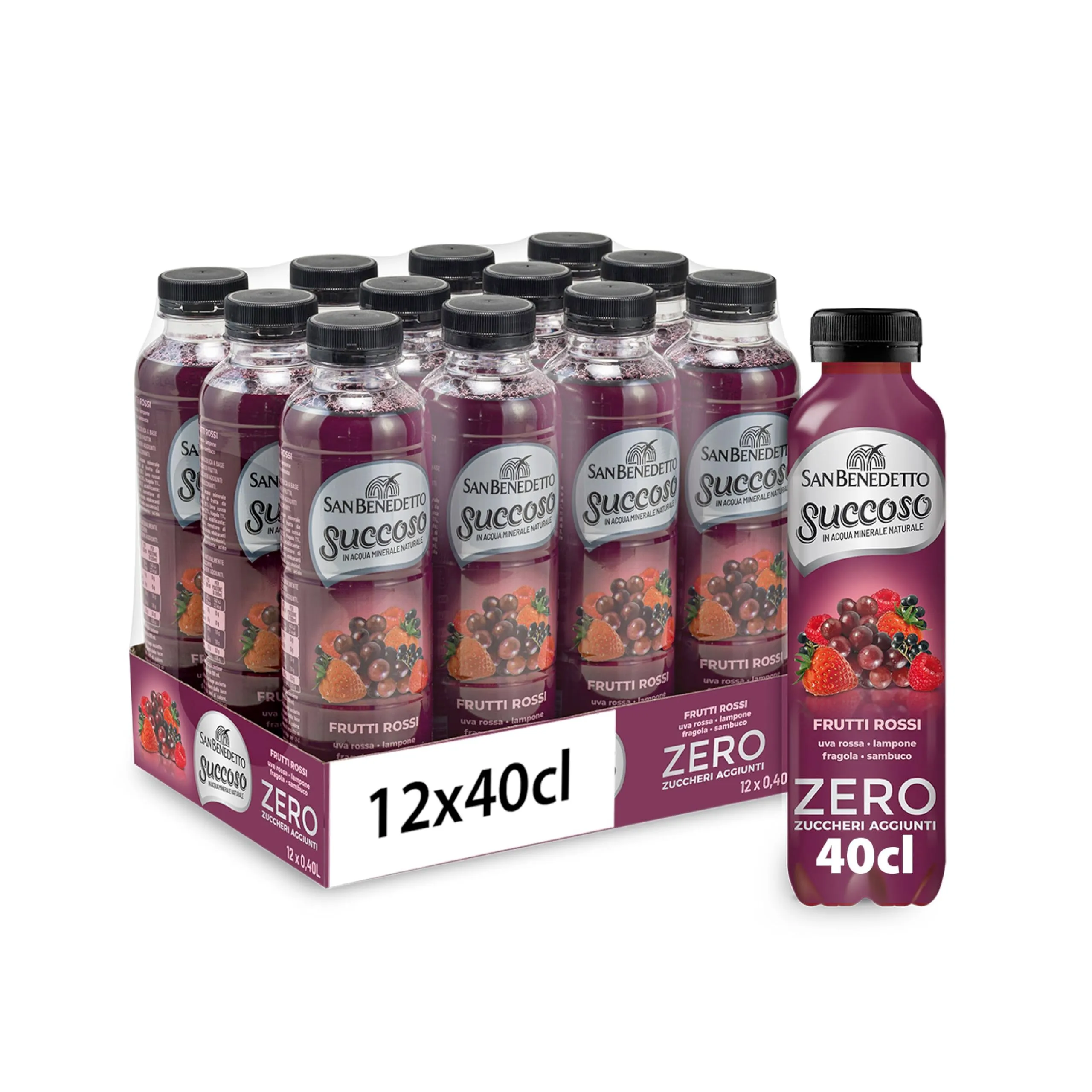 San Benedetto Succoso Zero ai Frutti Rossi, 12x400 ml - immagine 1