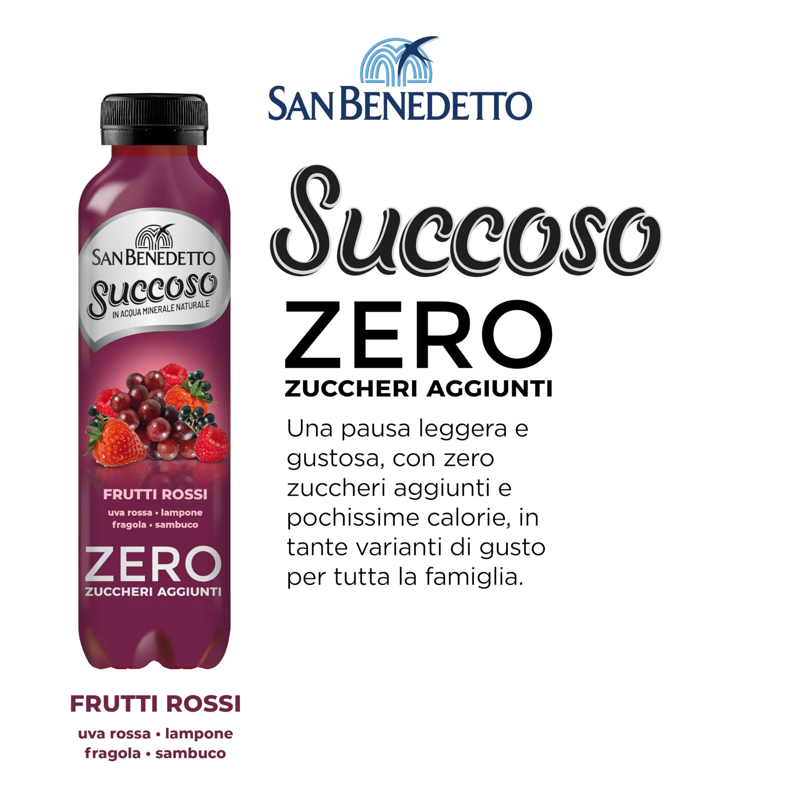 San Benedetto Succoso Zero ai Frutti Rossi, 12x400 ml - immagine 2