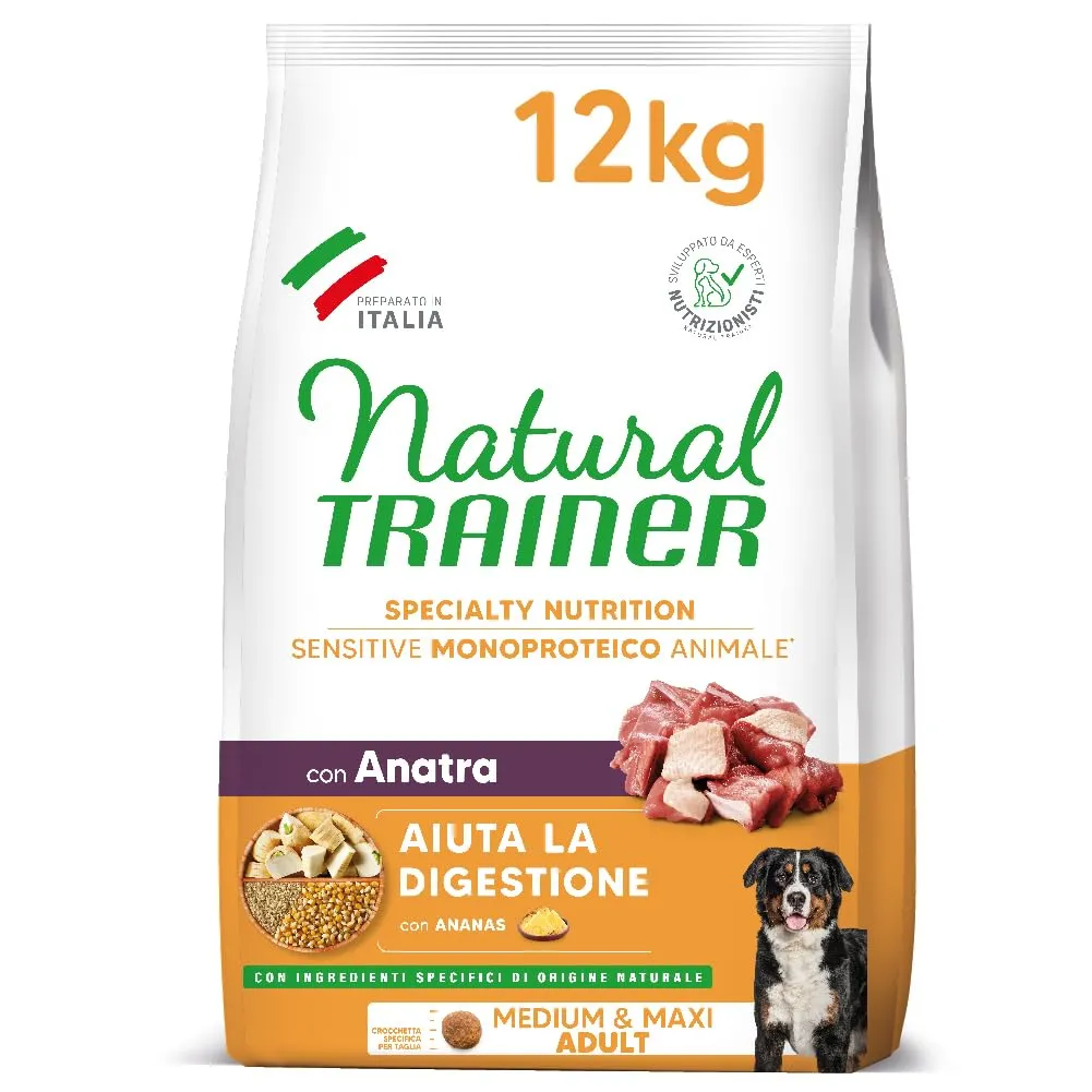 Trainer Natural Sensitive No Gluten Dog Food with Duck and Whole Grains, Adult - 12kg - immagine 1