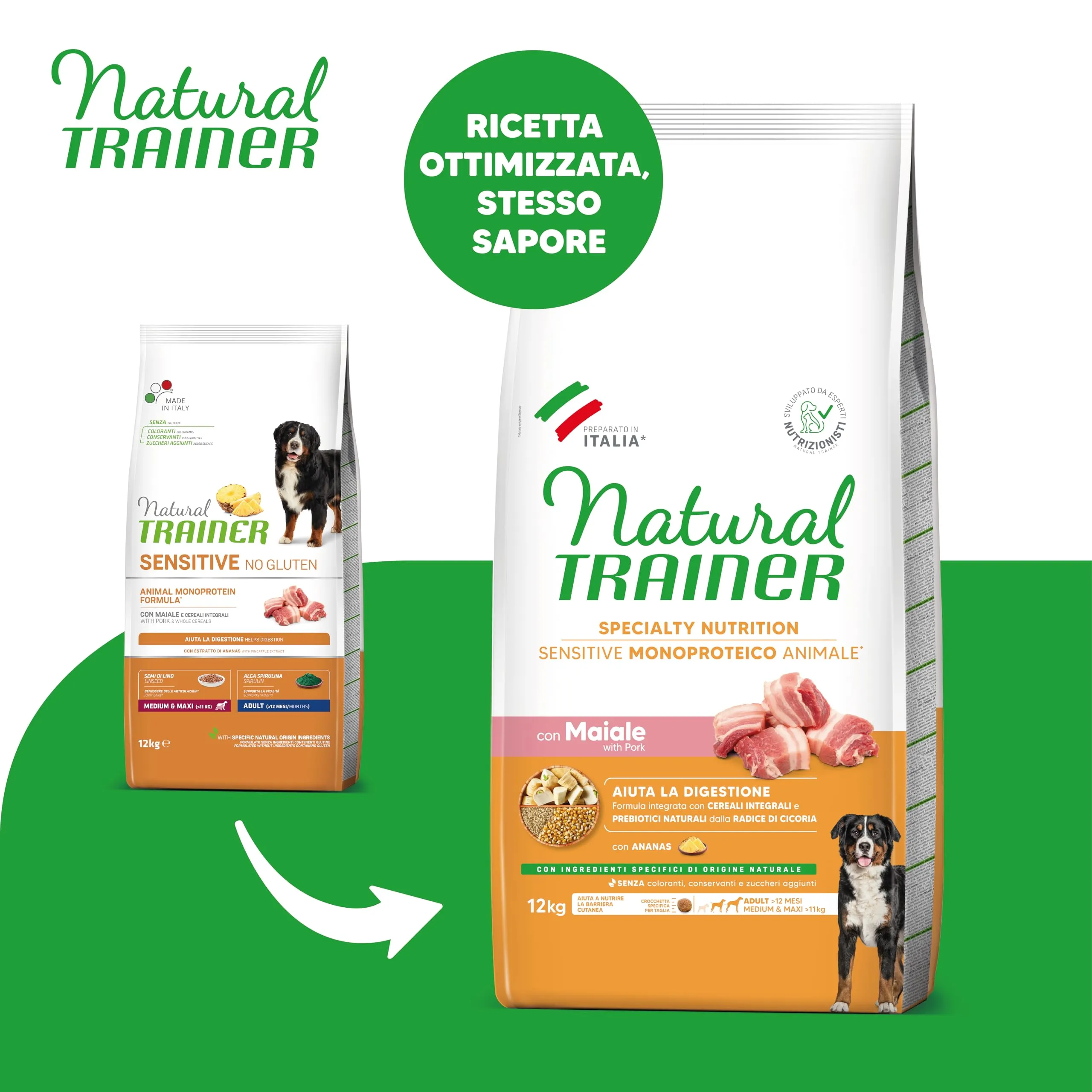 Trainer Natural Sensitive No Gluten Dog Food Adult Pork - 12kg - immagine 2
