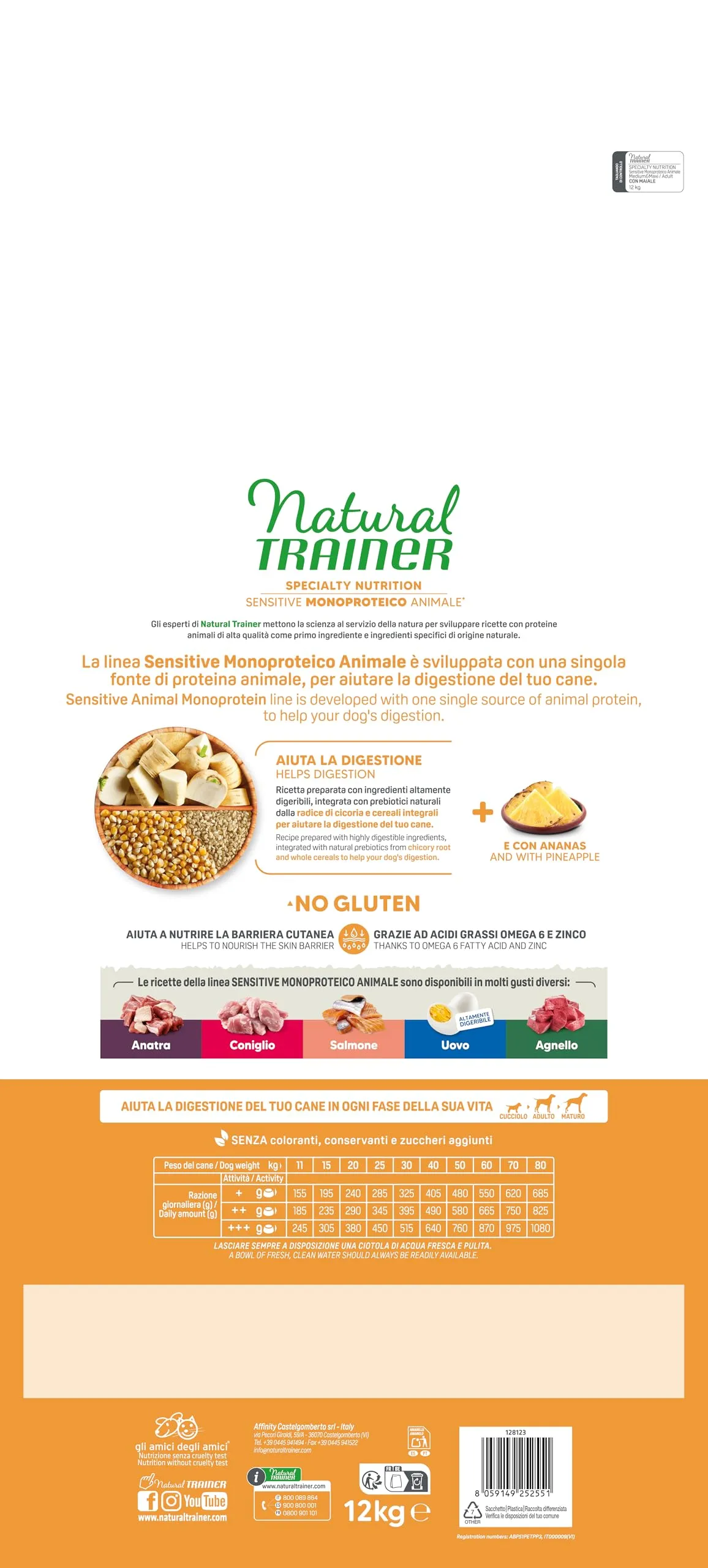 Trainer Natural Sensitive No Gluten Dog Food Adult Pork - 12kg - immagine 4