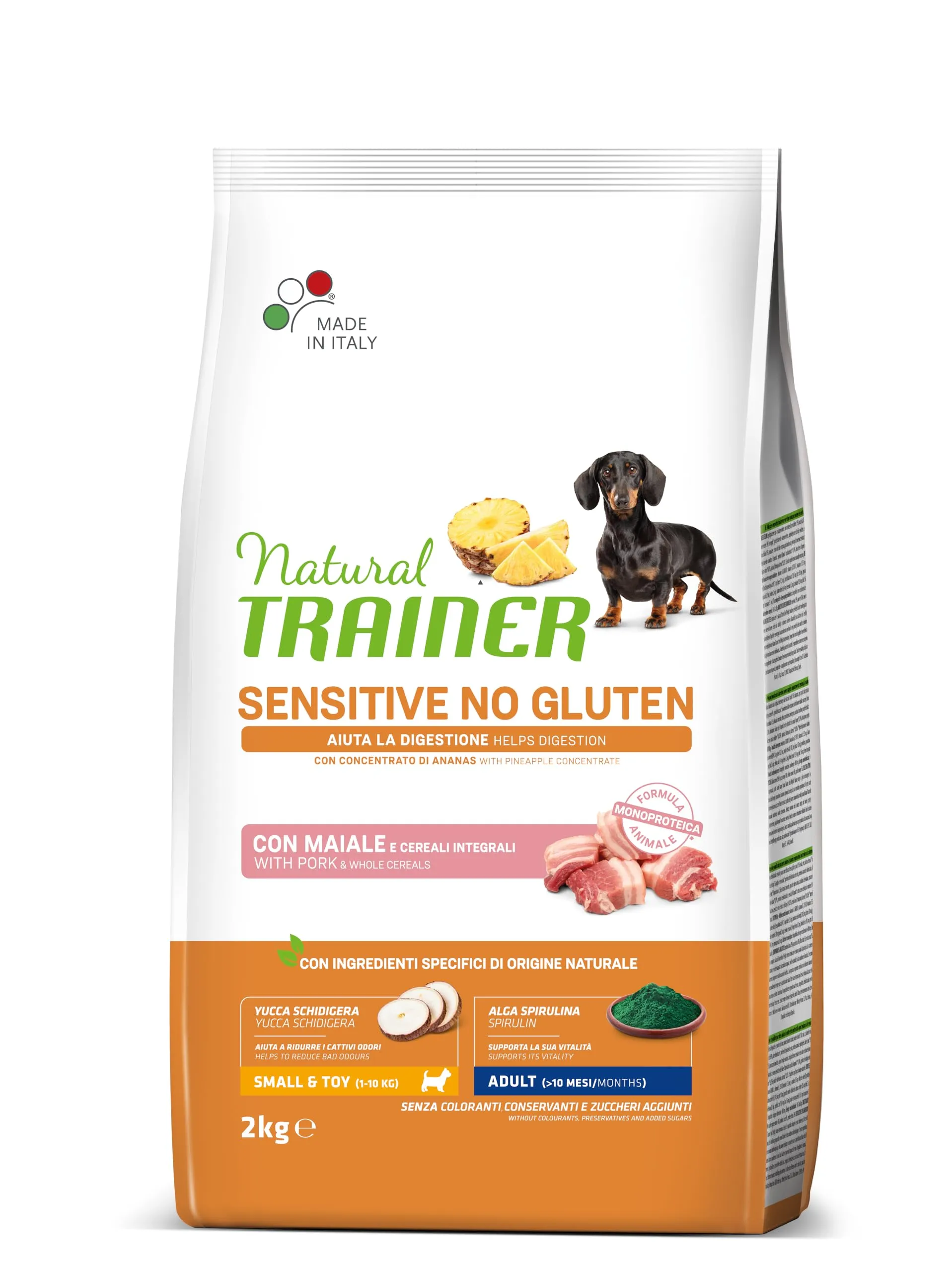 Trainer Natural Sensitive No Gluten Dog Food Adult with Pork, 2kg - immagine 1