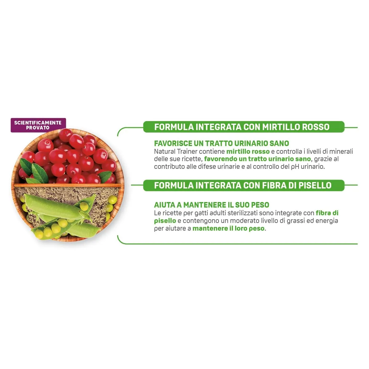 Trainer Natural Sterilised Adult con Salmone e Fibra di Pisello 10 kg - immagine 3