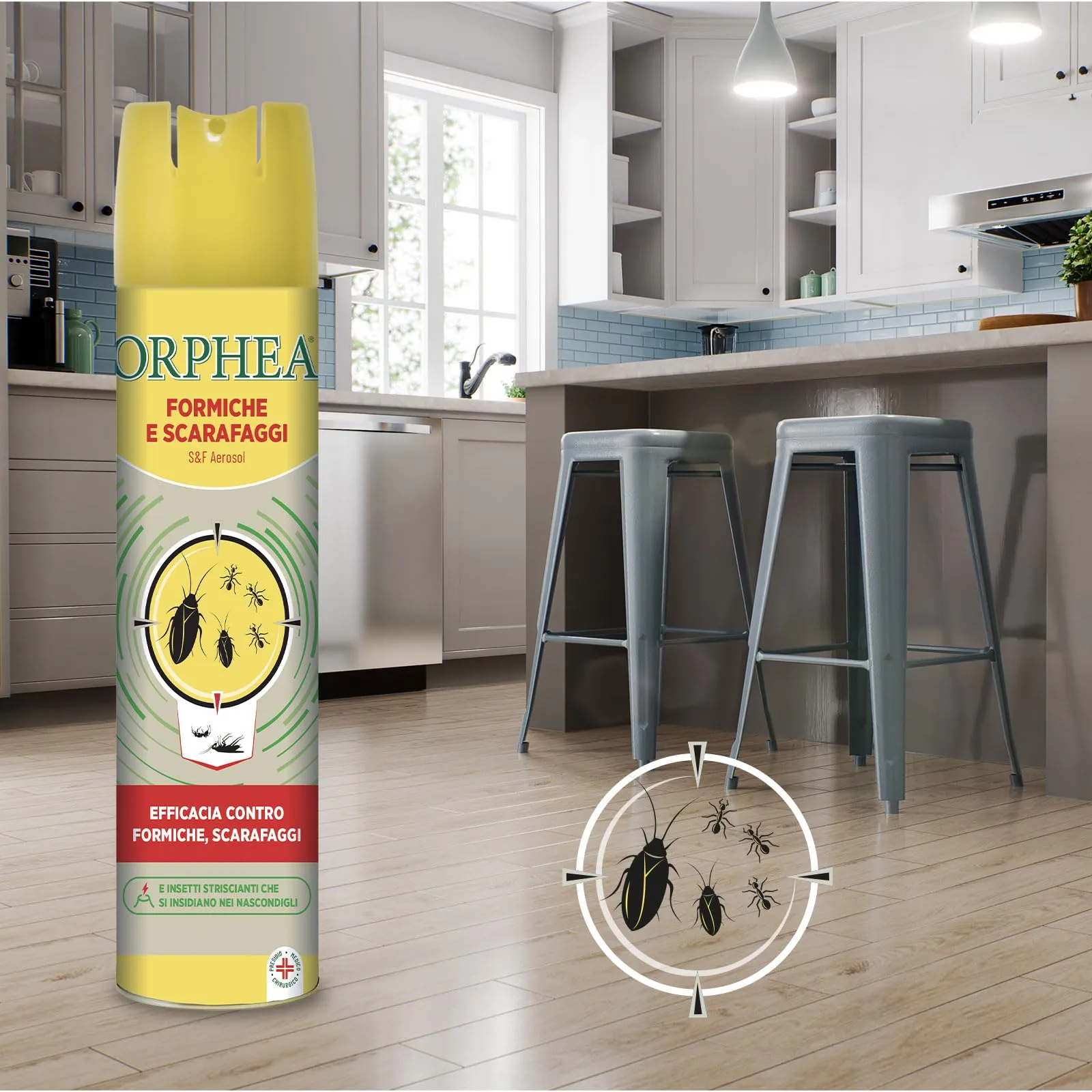 Orphea Spray per Formiche, Scarafaggi, Insetti Striscianti, Pulci e Cimici, 400 ml - immagine 3