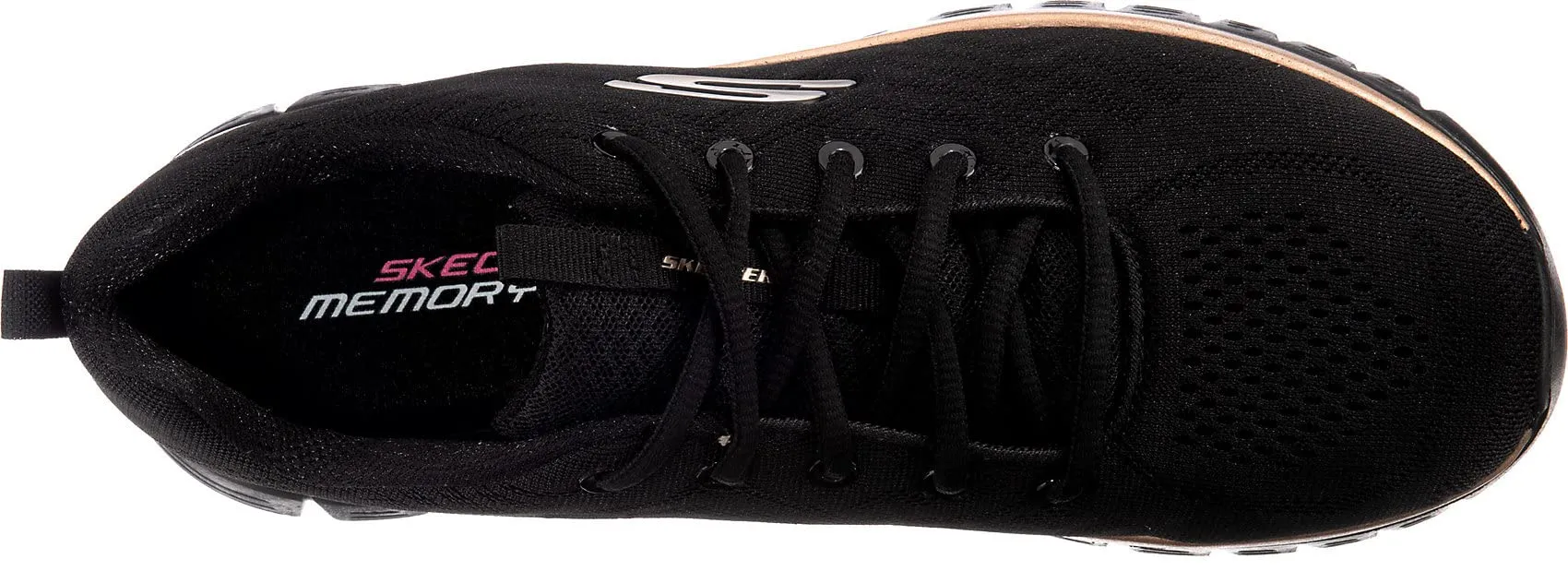Skechers Graceful Get Connected Women's Sneaker - Black Mesh Rose Gold Trim - 41 EU - immagine 6