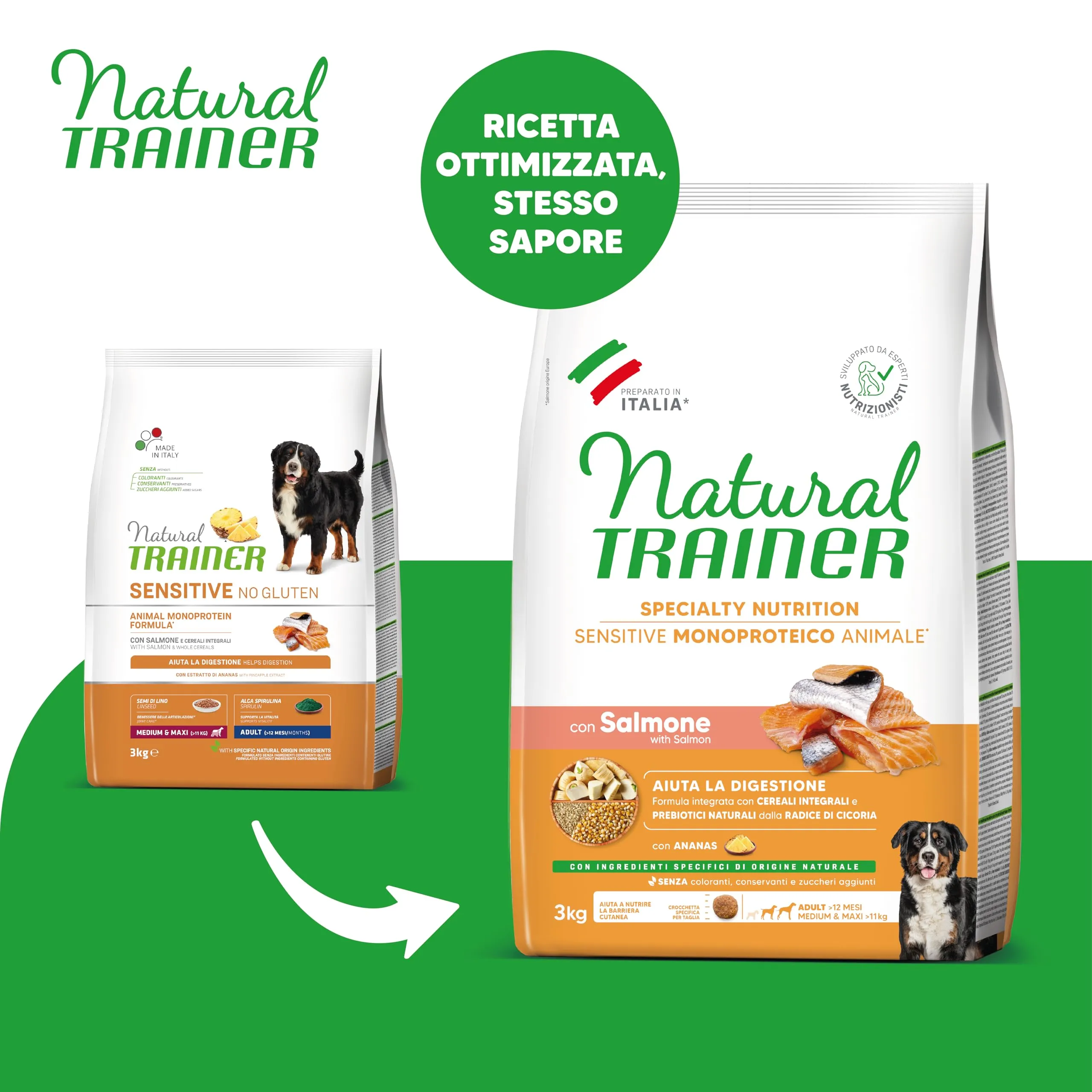 Trainer Natural Sensitive No Gluten Dog Food with Salmon, 3kg - immagine 2