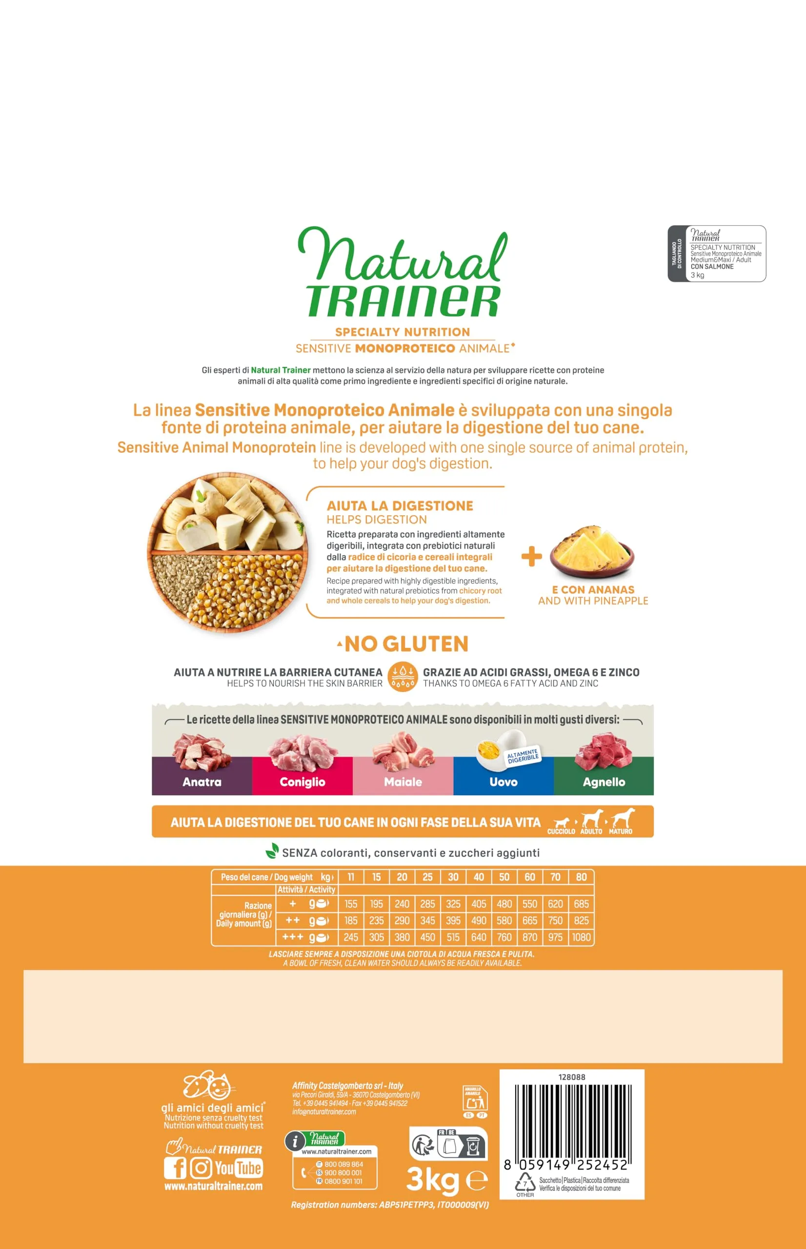 Trainer Natural Sensitive No Gluten Dog Food with Salmon, 3kg - immagine 3