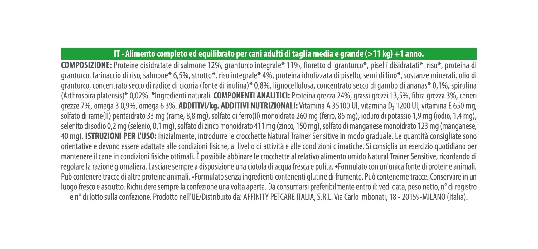 Trainer Natural Sensitive No Gluten Dog Food with Salmon, 3kg - immagine 4
