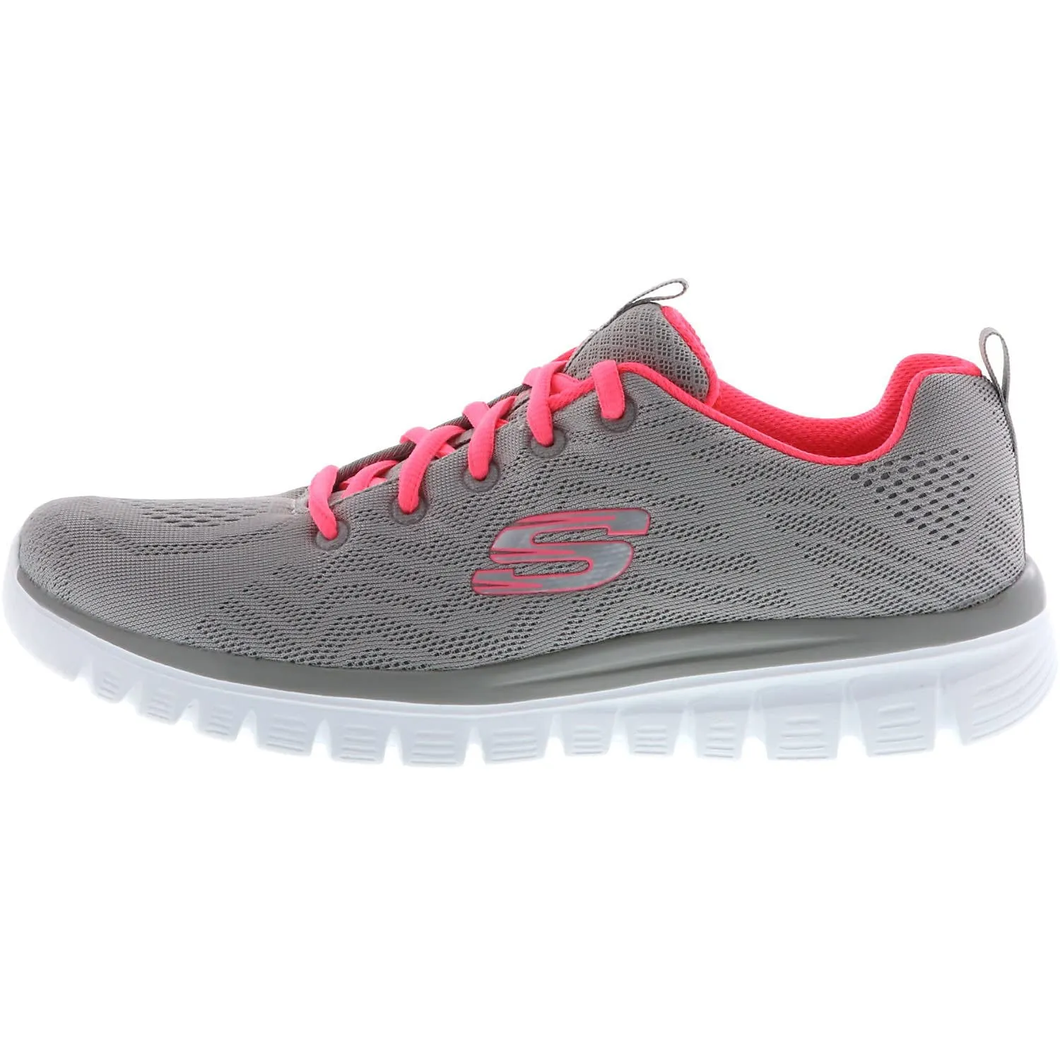 Skechers Graceful Get Connected Women's Sneaker, Gray Mesh Coral Trim, 42 EU - immagine 6