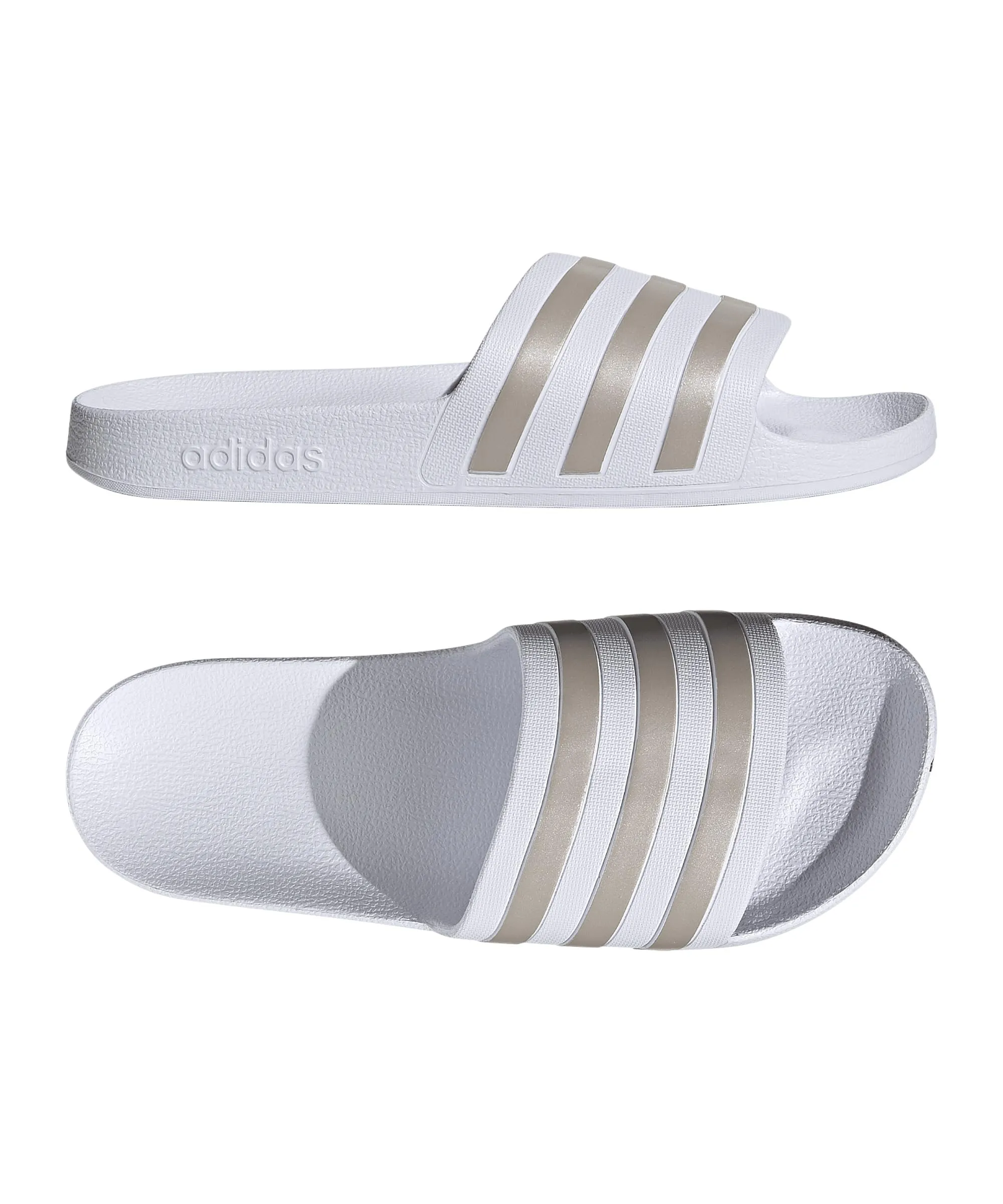 Adidas Adilette Aqua Slides - Cloud White / Platinum / Cloud White - 13 UK / 48.5 EU - immagine 2