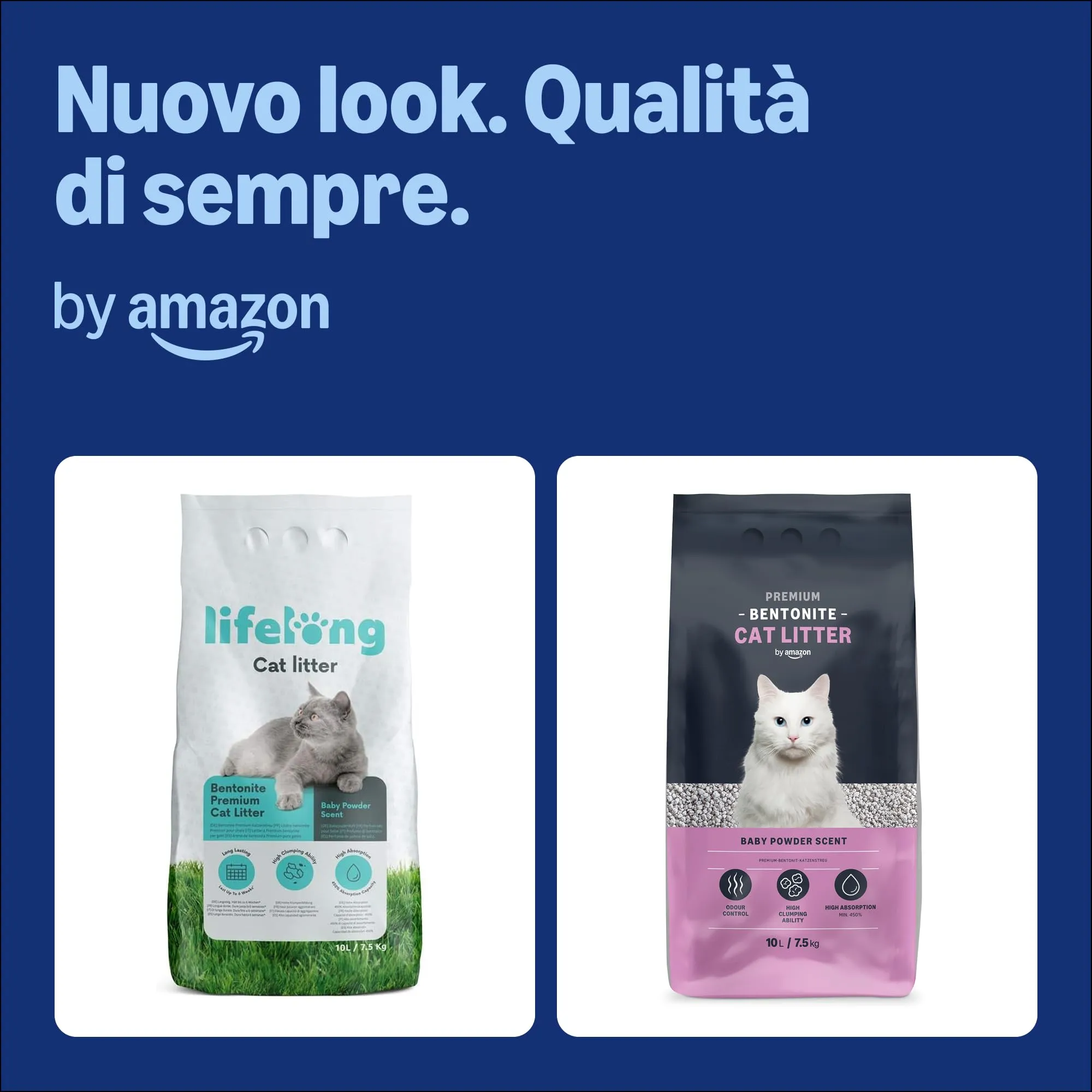 Amazon Lettiera per Gatti Premium in Bentonite, Talco, 10L - immagine 3