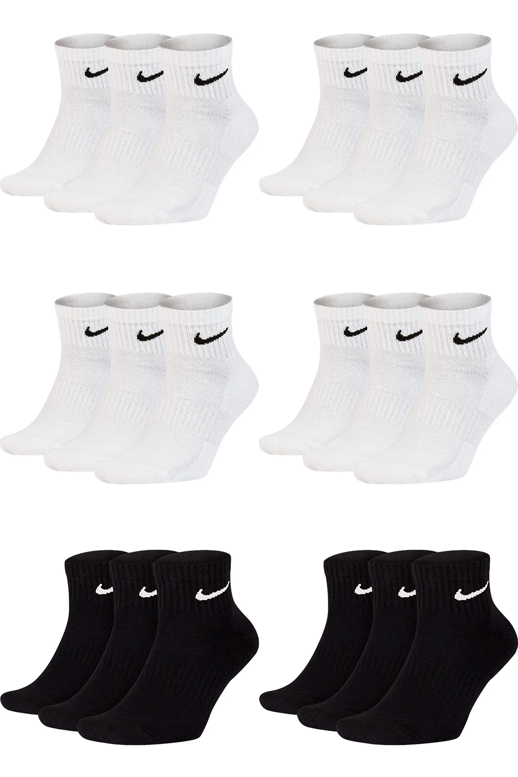Nike SX7667 Calzini Corti Unisex, 18 Paia, Bianco e Nero - immagine 1