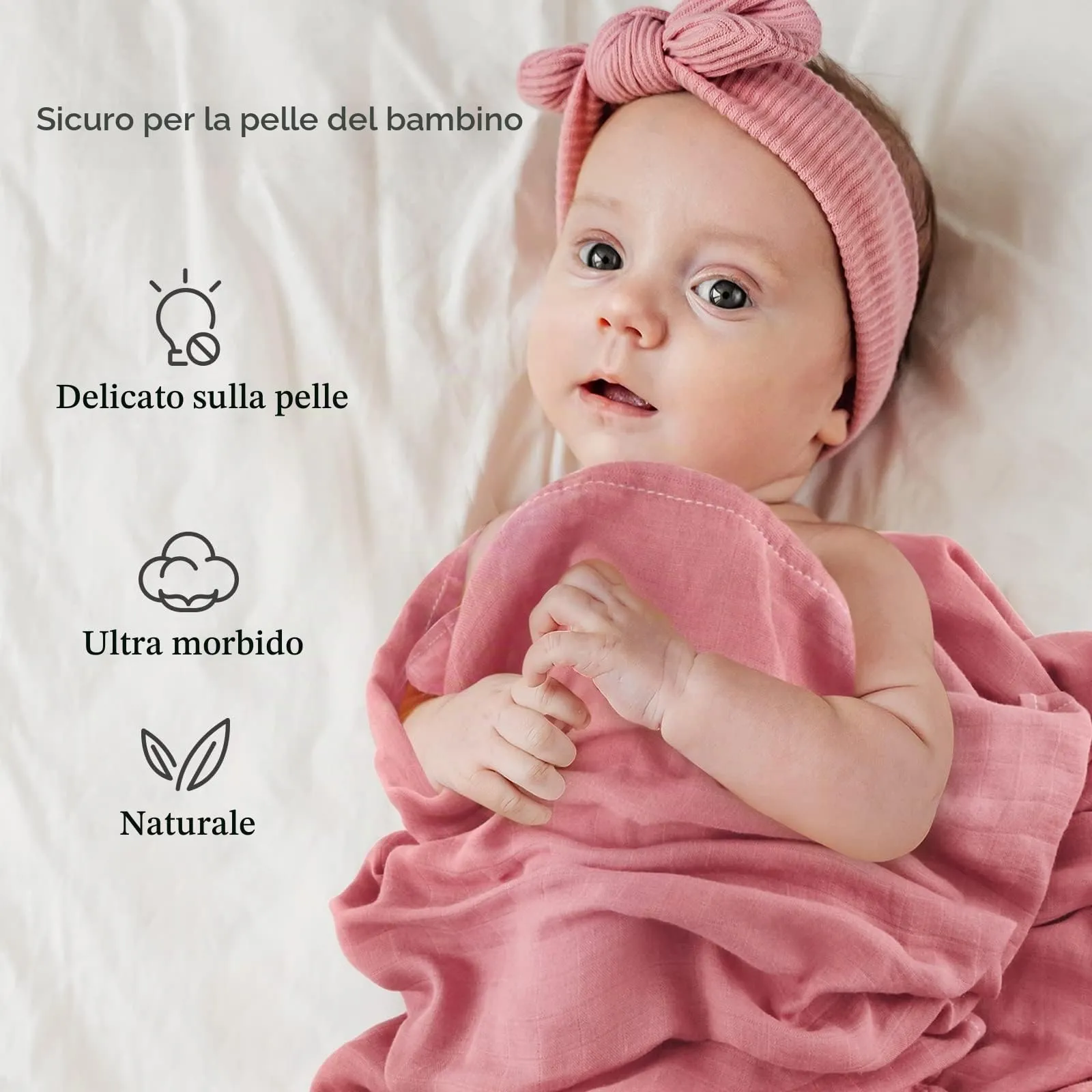 momcozy Copertine in Mussola in Cotone di Bambù, 120x120 cm, 4 Pezzi, Verde Chiaro - immagine 5