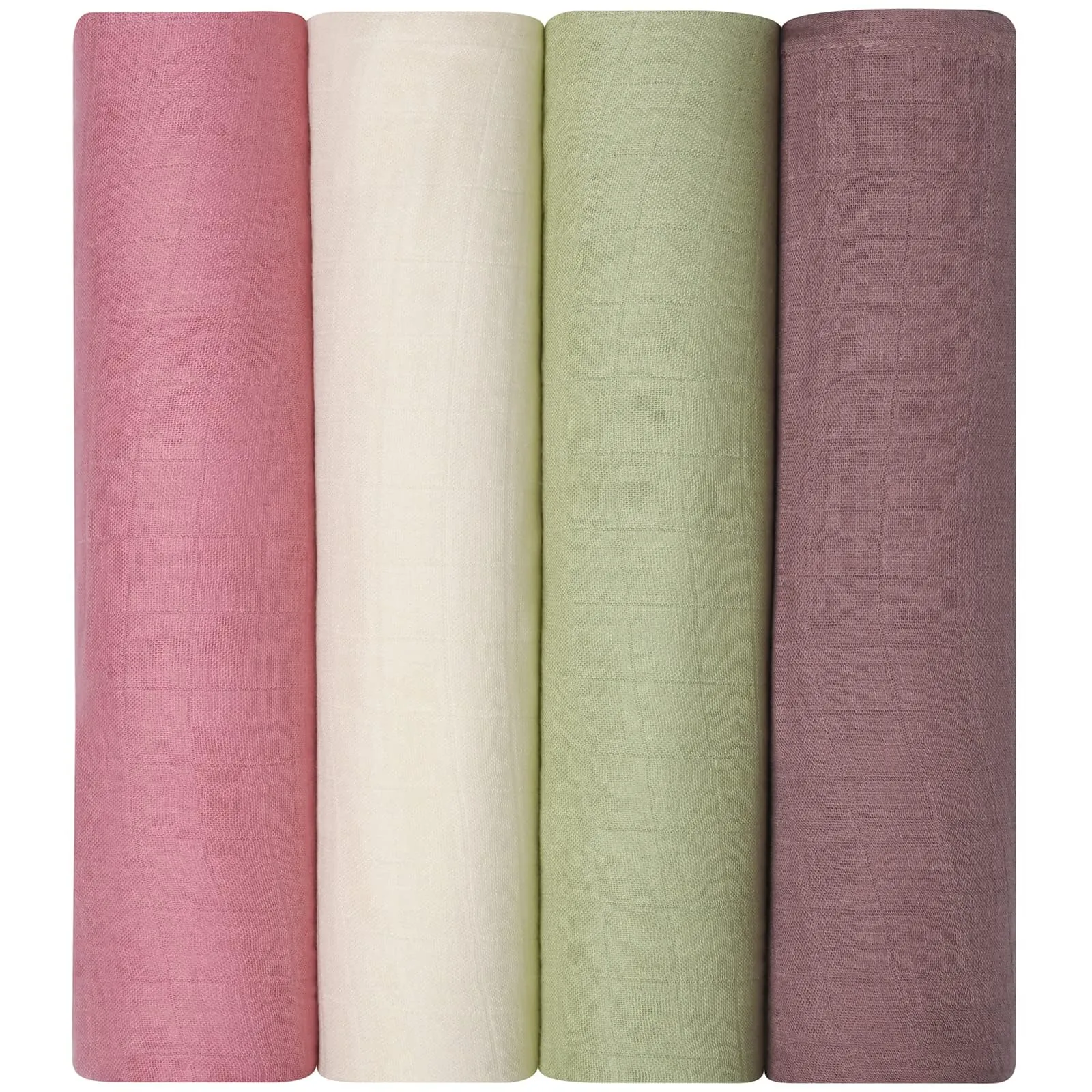 momcozy Copertine in Mussola in Cotone di Bambù, 120x120 cm, 4 Pezzi, Verde Chiaro - immagine 8