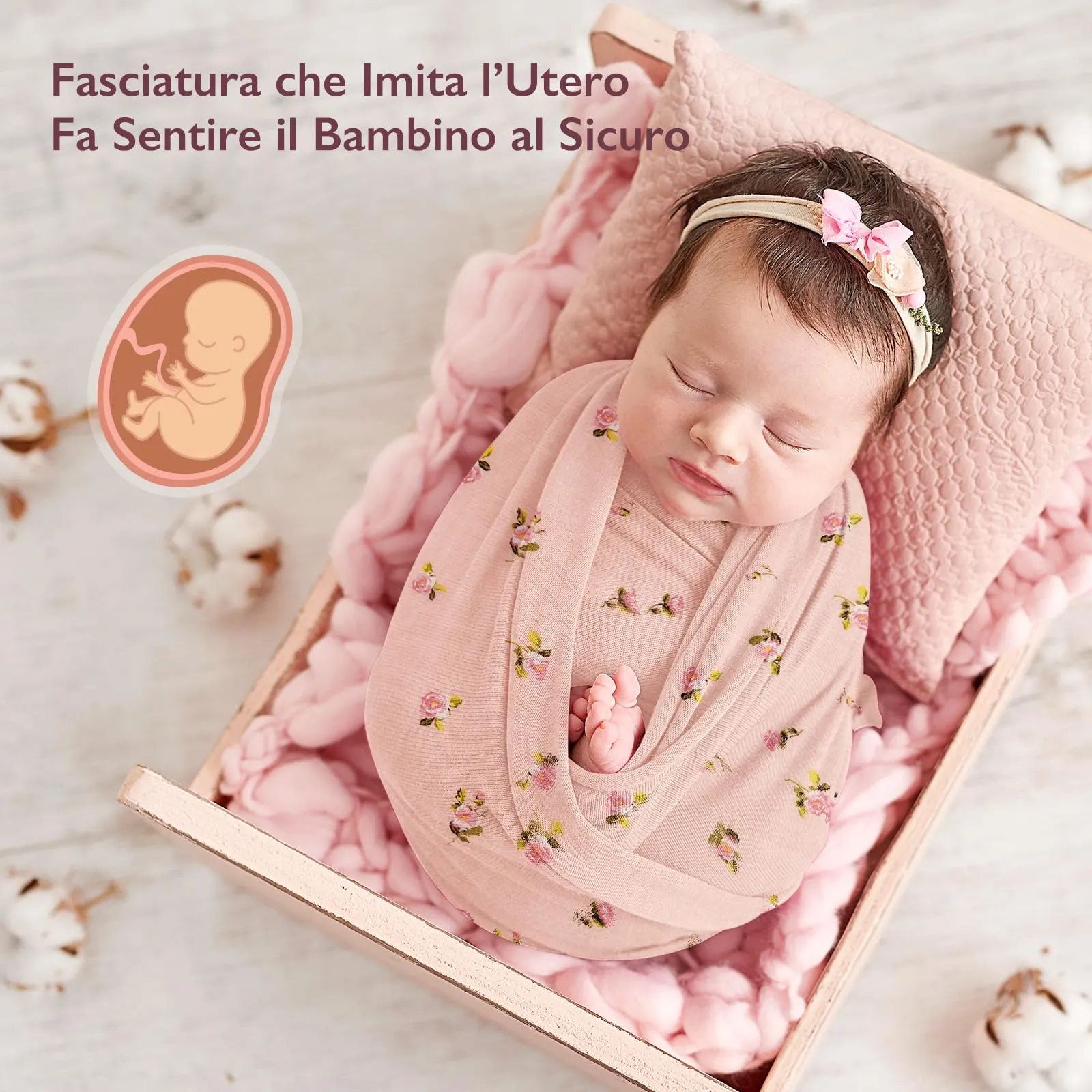 momcozy Mussole Neonato in Cotone di Bambù, 120x120 cm, 4 Pezzi, Floreale - immagine 2
