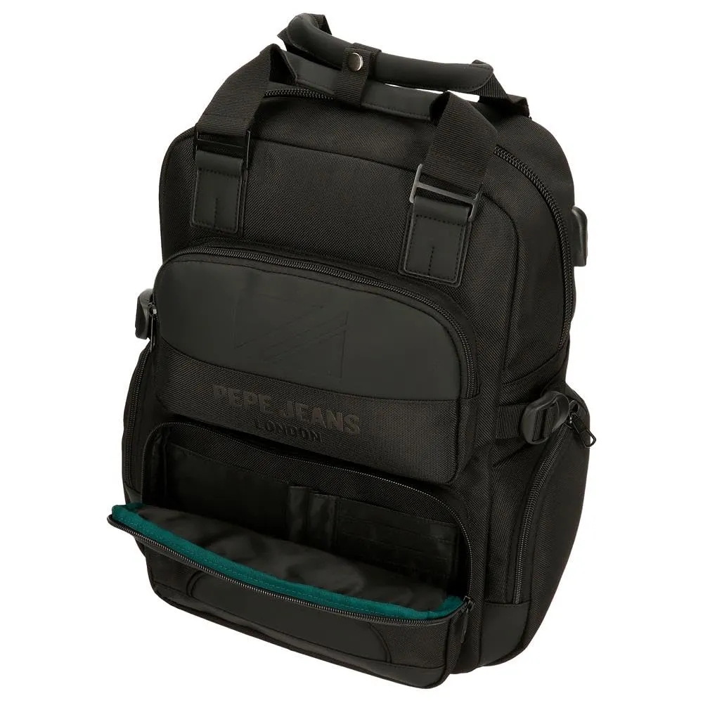 Pepe Jeans Bromley Zaino per Laptop Nero, Poliestere, 28 x 40 x 16 cm - immagine 6