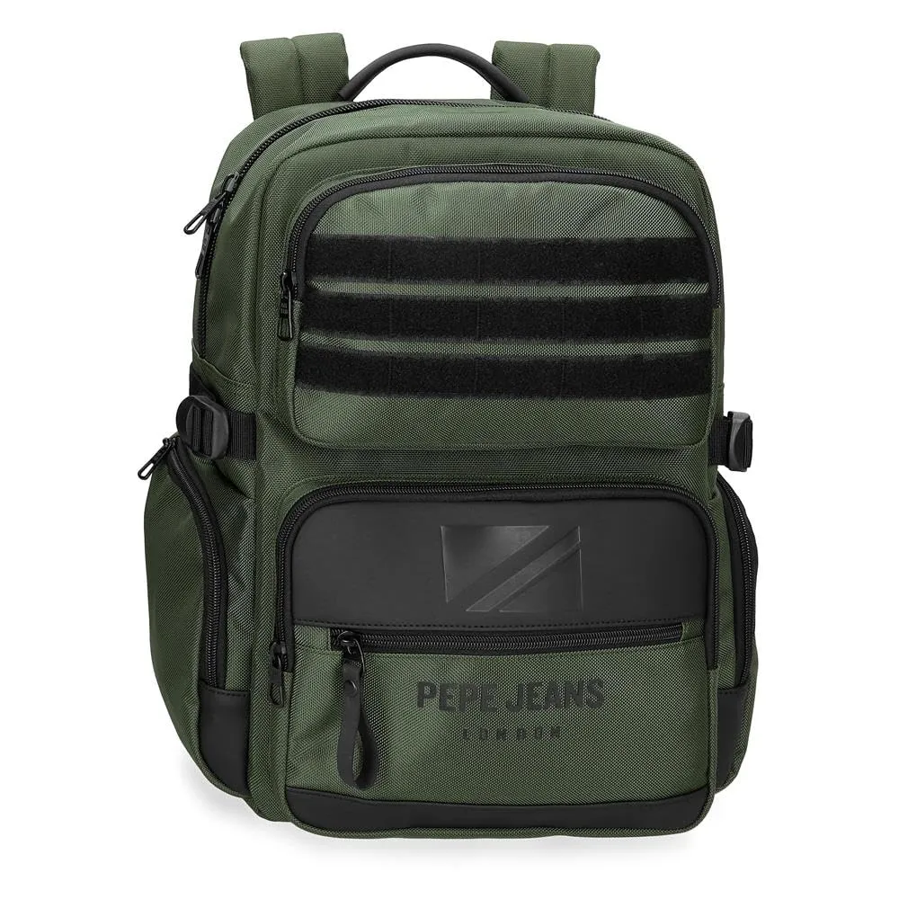 Pepe Jeans Bromley Laptop Backpack 15.6 Inch, Green, Polyester, 20.46L - immagine 1