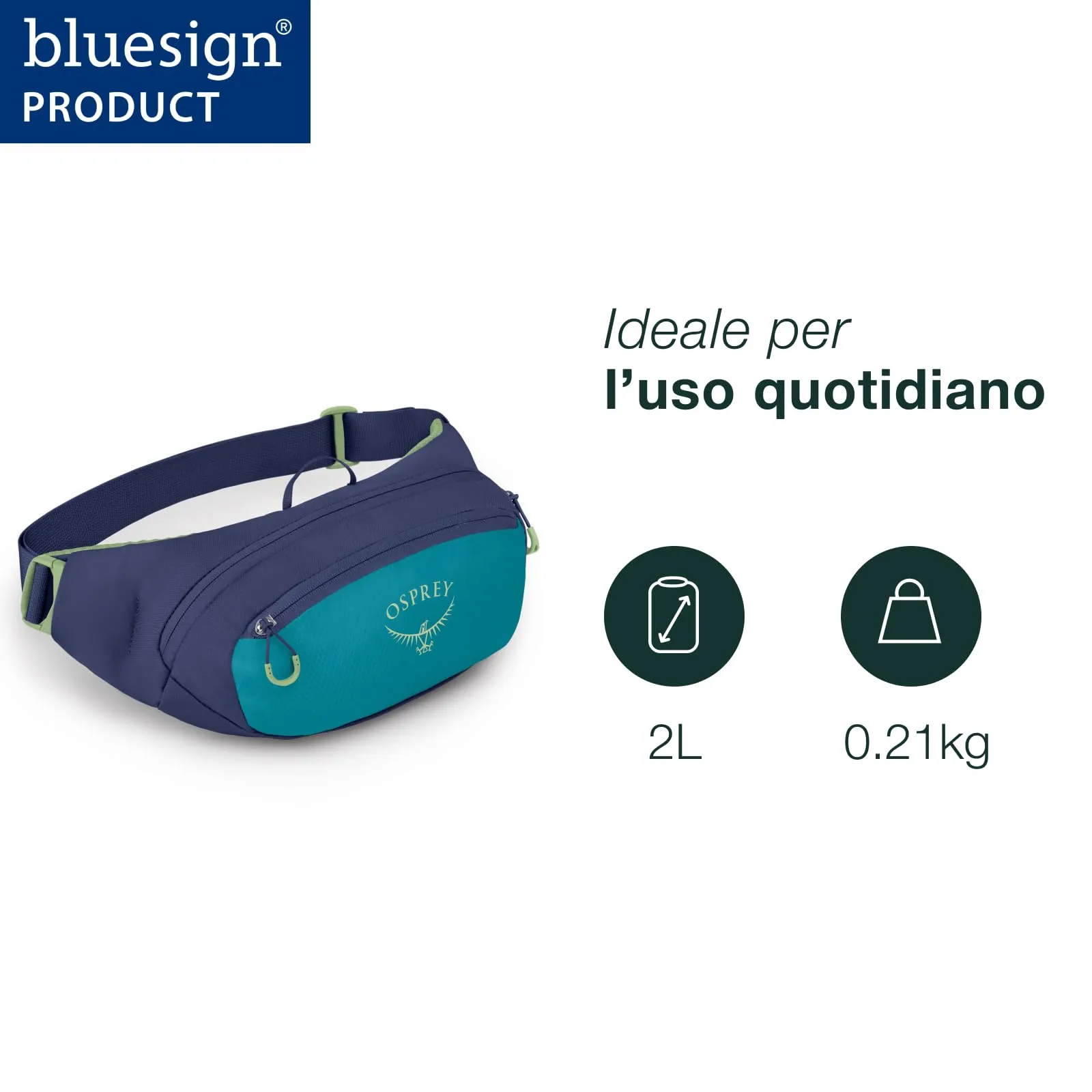 Osprey Daylite Marsupio, 2L, Moody Burgundy - immagine 2