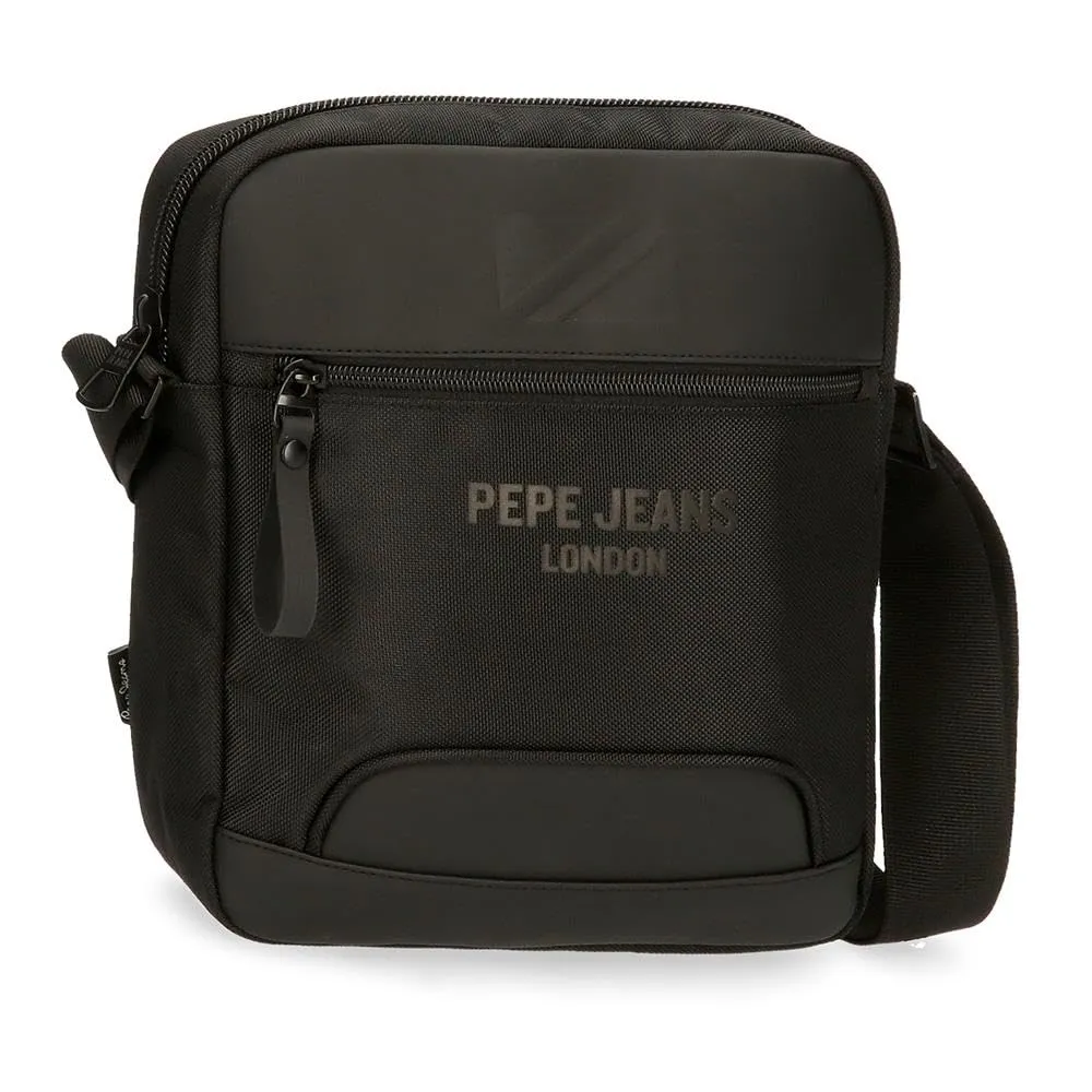 Pepe Jeans Bromley Borsa Messenger per Tablet, Nero, Poliestere, 23x27x7 cm - immagine 1