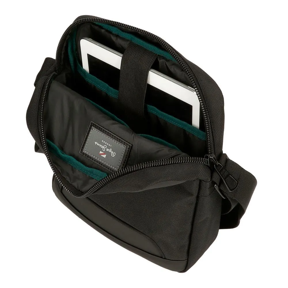 Pepe Jeans Bromley Borsa Messenger per Tablet, Nero, Poliestere, 23x27x7 cm - immagine 5