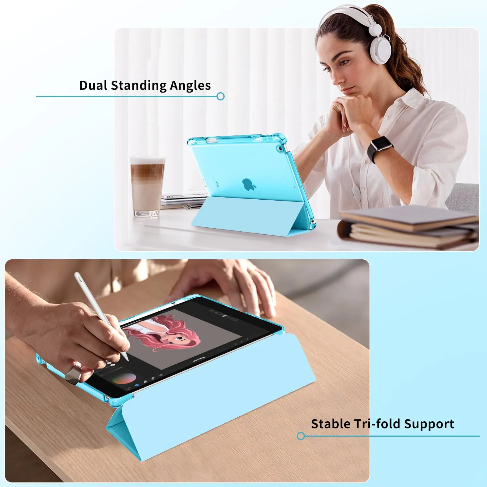 MoKo Cover per iPad 7/8/9 Generazione 10,2 Pollici con Portapenna - immagine 4