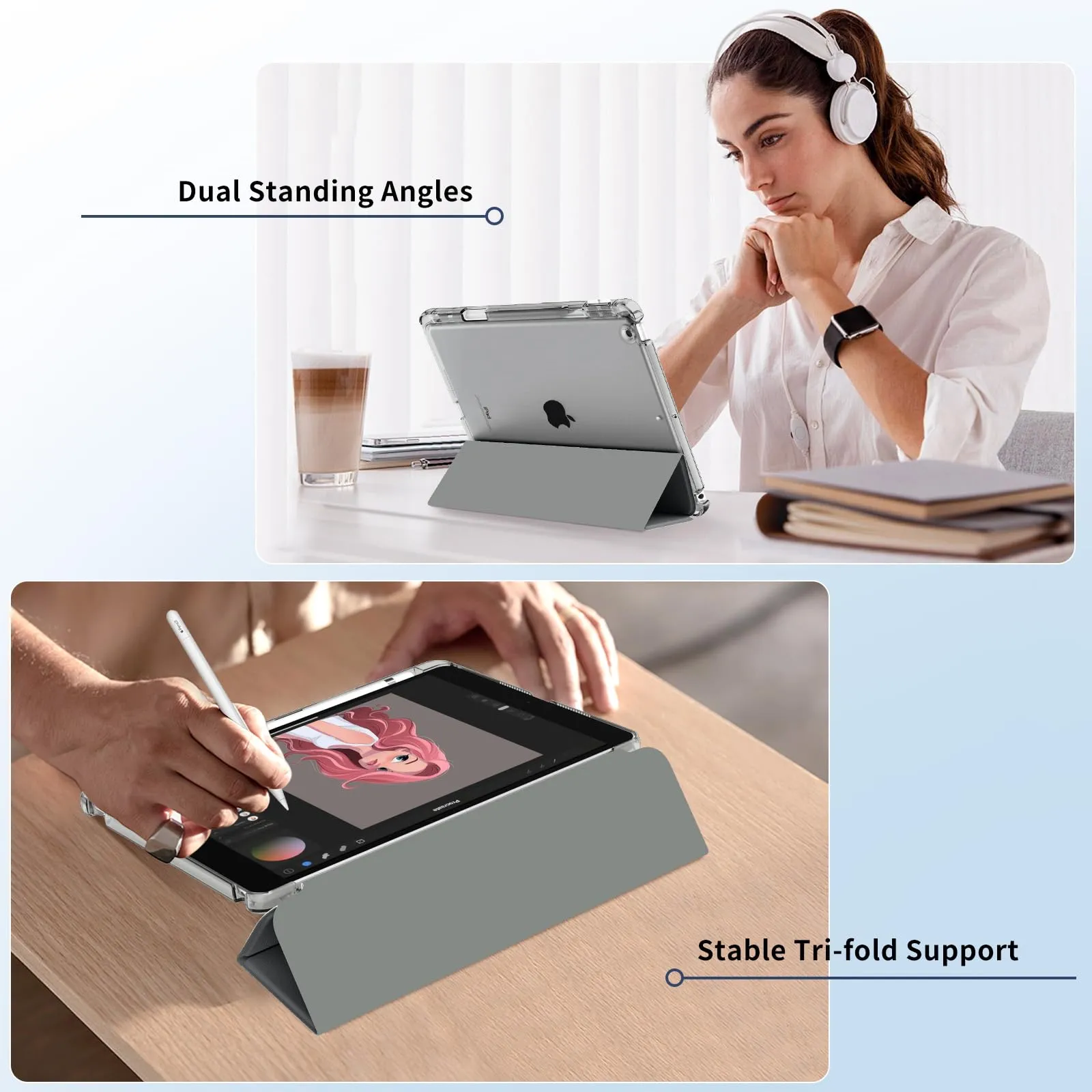 MoKo Cover per iPad 9a/8a/7a Generazione 10,2 Pollici con Portapenna - immagine 4