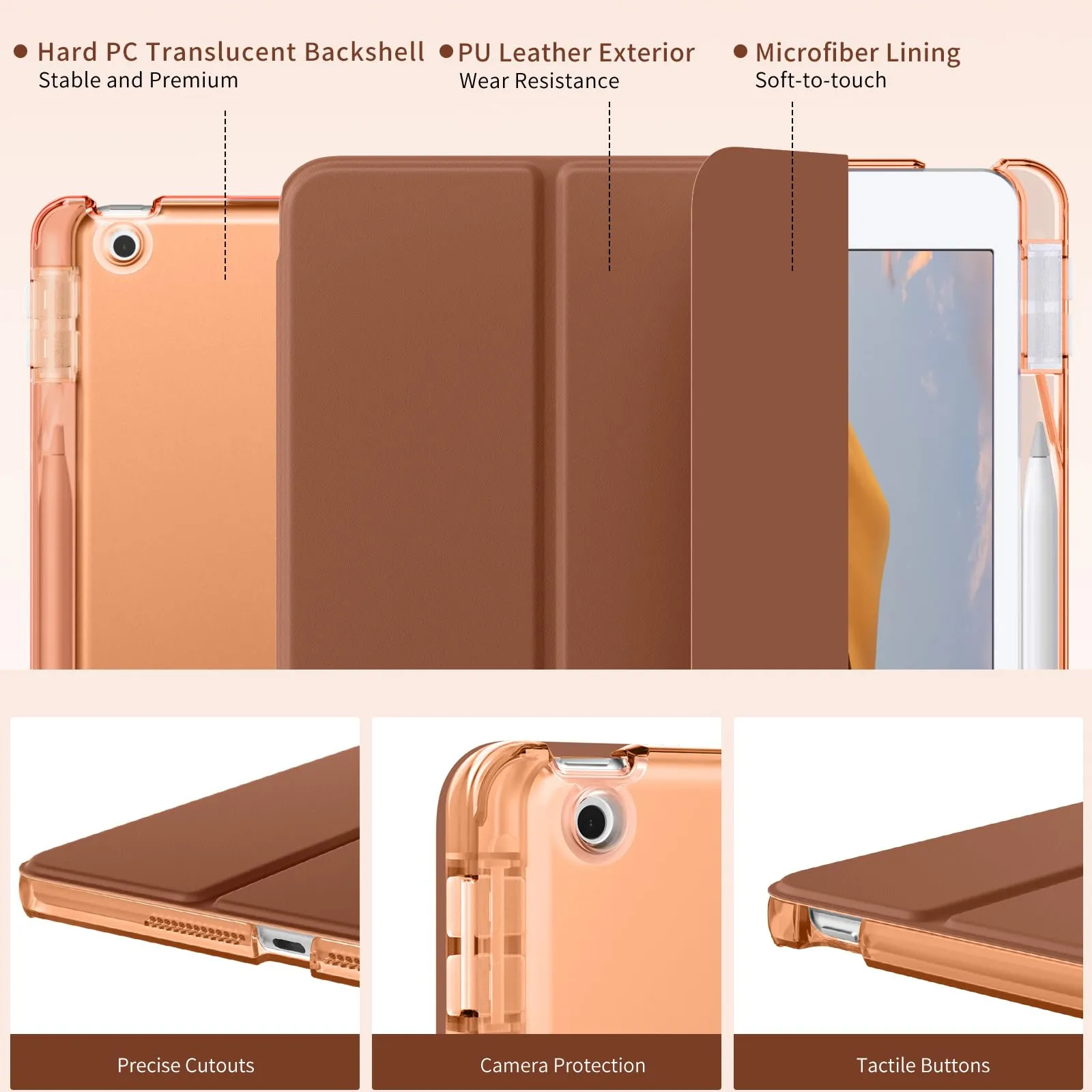MoKo Cover per iPad 7ª/8ª/9ª Generazione 10,2 Pollici con Portapenna - immagine 3