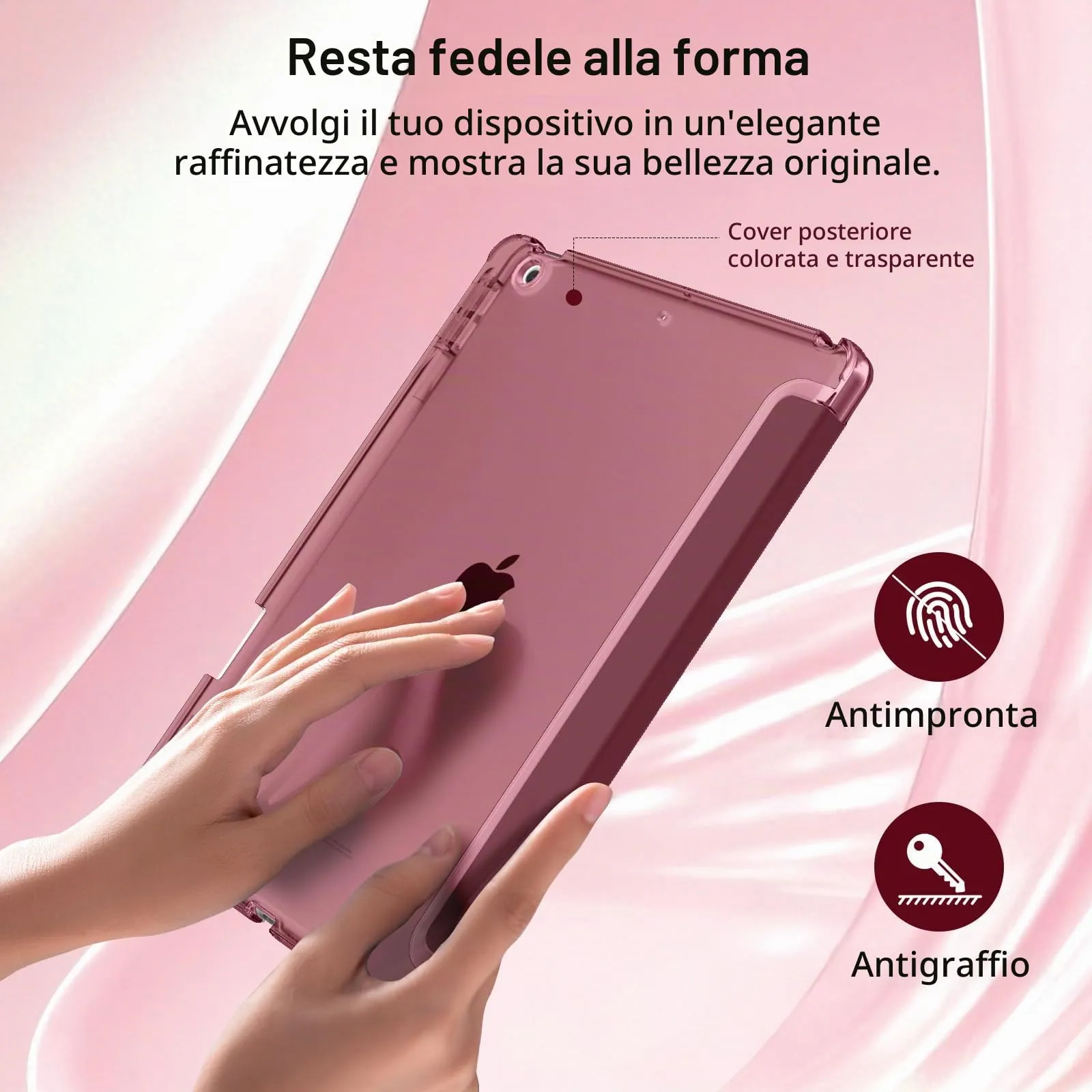 MoKo Cover per iPad 9a/8a/7a Generazione 10,2 Pollici con Portapenna, Borgogna - immagine 5