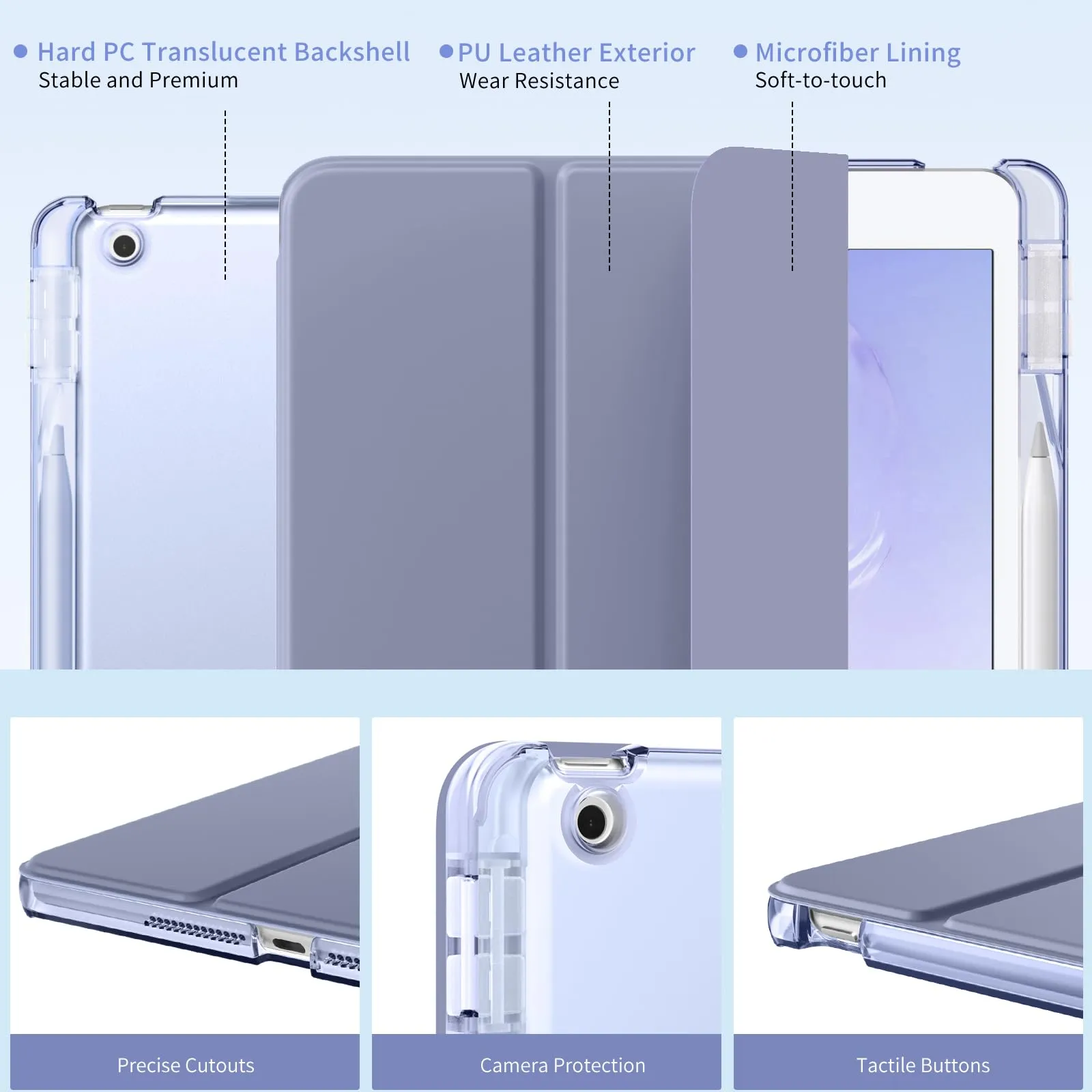 MoKo Cover per iPad 9a/8a/7a Generazione 10,2 Pollici con Portapenna - immagine 3