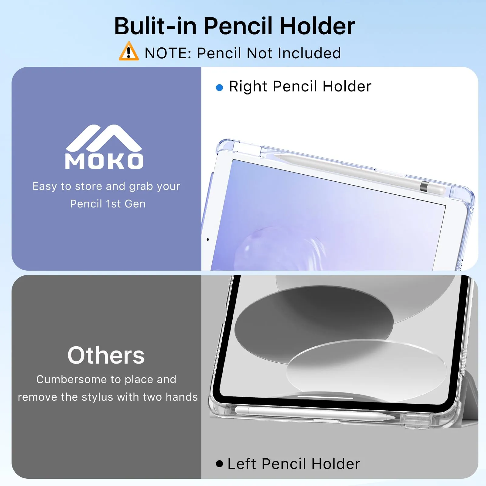 MoKo Cover per iPad 9a/8a/7a Generazione 10,2 Pollici con Portapenna - immagine 6