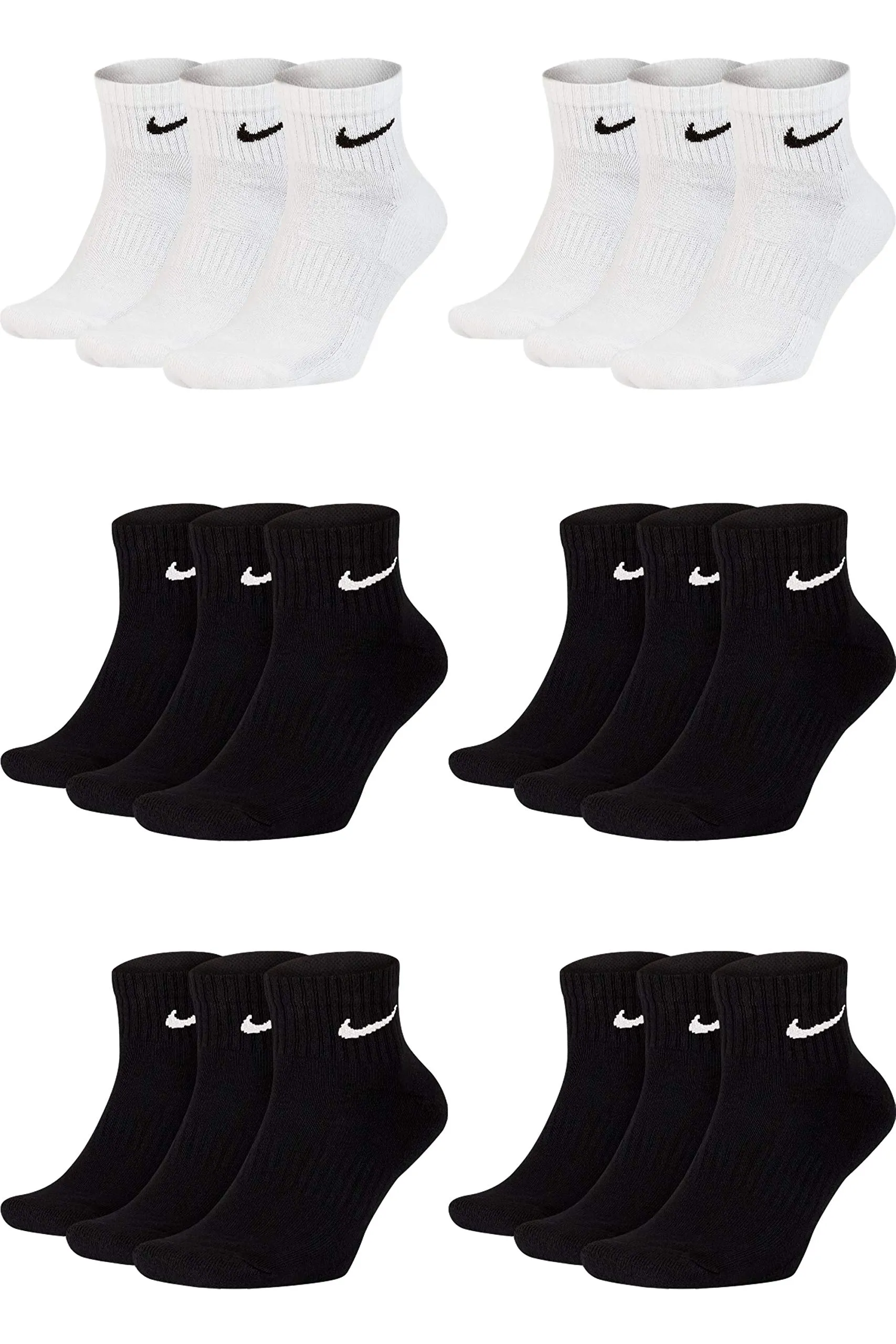 Nike SX7667 Calzini Corti Unisex, 18 Paia, Bianco e Nero - immagine 1