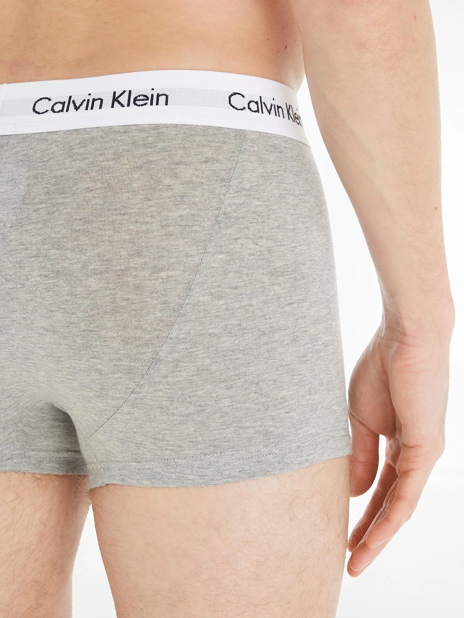 Calvin Klein Uomo Pantaloncini Boxer Vita Bassa, Confezione da 3, Grigio (Grey Heather), S - immagine 3