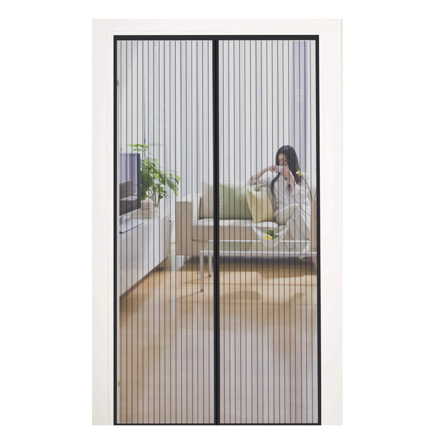 MYCARBON Zanzariera Magnetica per Porta e Finestra, 120x240cm, Nero - immagine 1