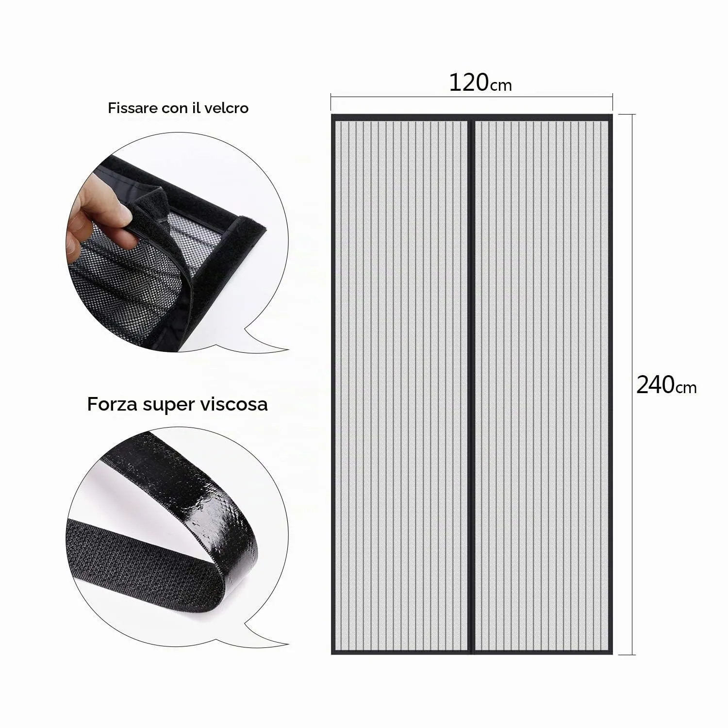 MYCARBON Zanzariera Magnetica per Porta e Finestra, 120x240cm, Nero - immagine 6