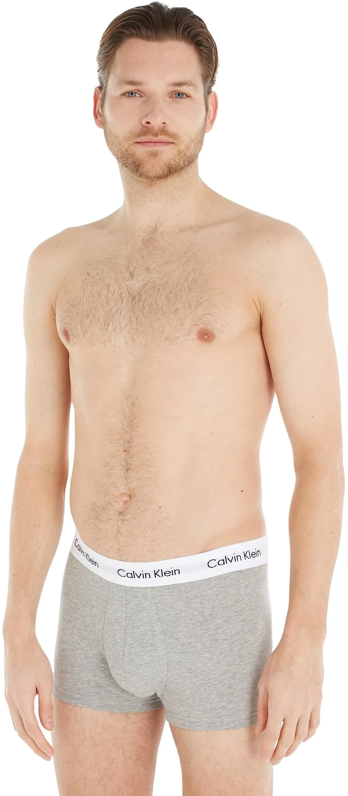 Calvin Klein Boxer Vita Bassa, Confezione da 3, Grigio (Grey Heather), M - immagine 1