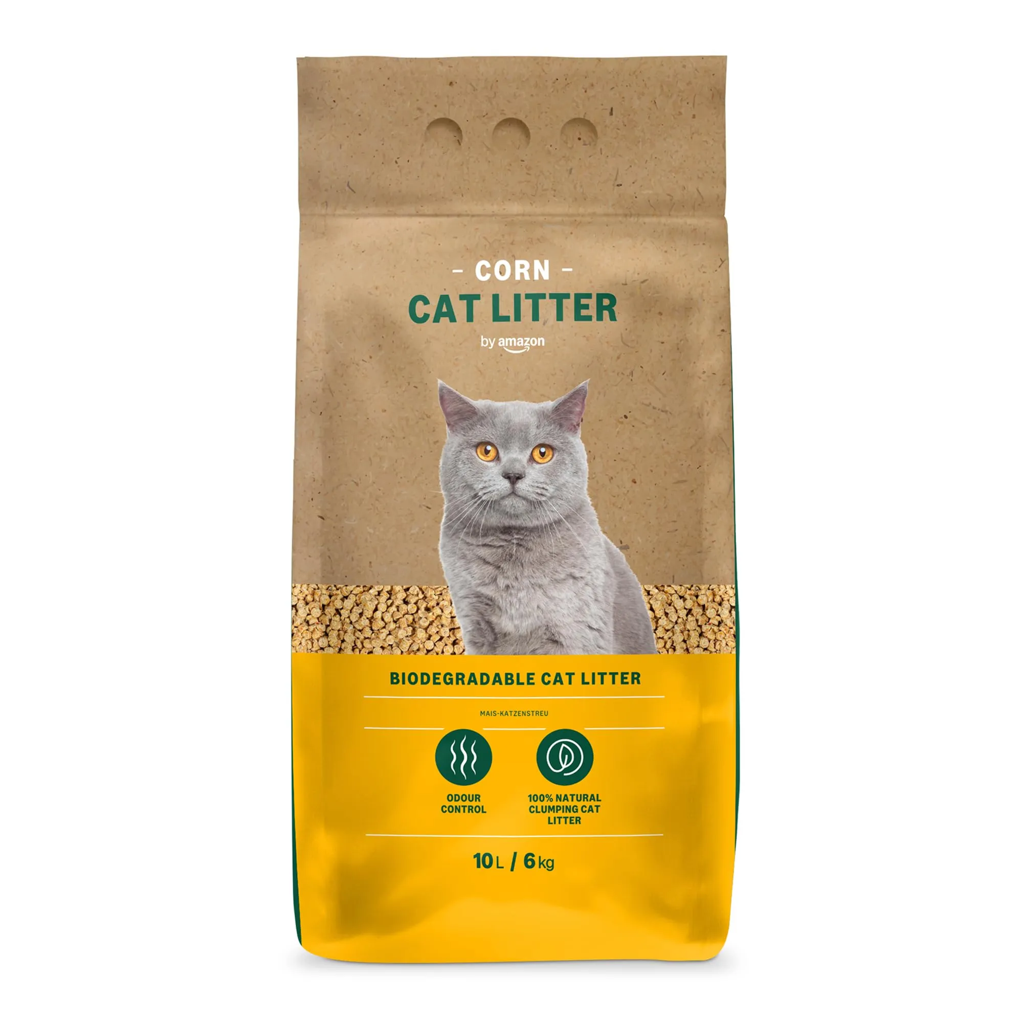 by Amazon Lettiera per Gatti Agglomerante al Mais, 10L - immagine 1