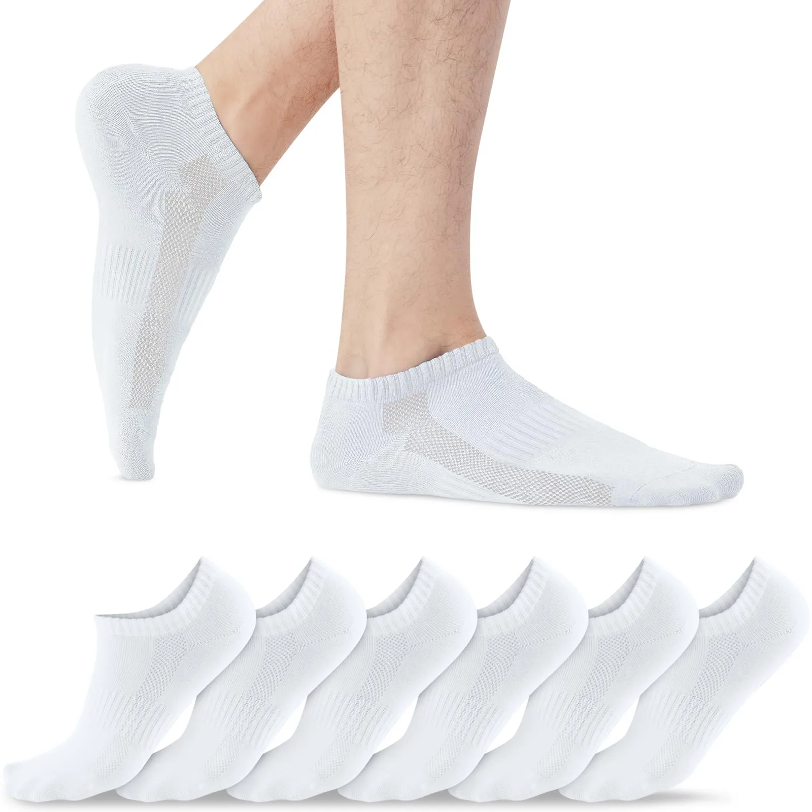 QINCAO Calzini Sportivi Corti Uomo Donna, Cotone Traspirante, 6/10 Paia - immagine 1