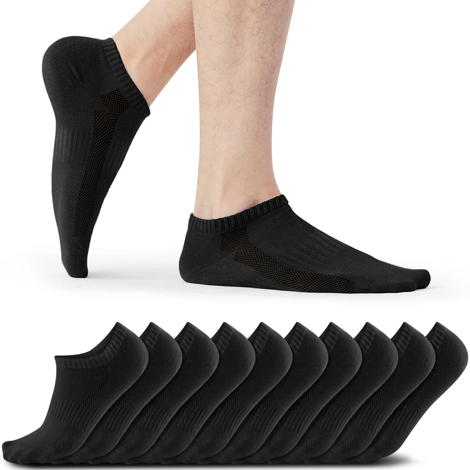 QINCAO Calzini Sportivi Corti Uomo Donna, Cotone Traspirante, 6/10 Paia - immagine 1