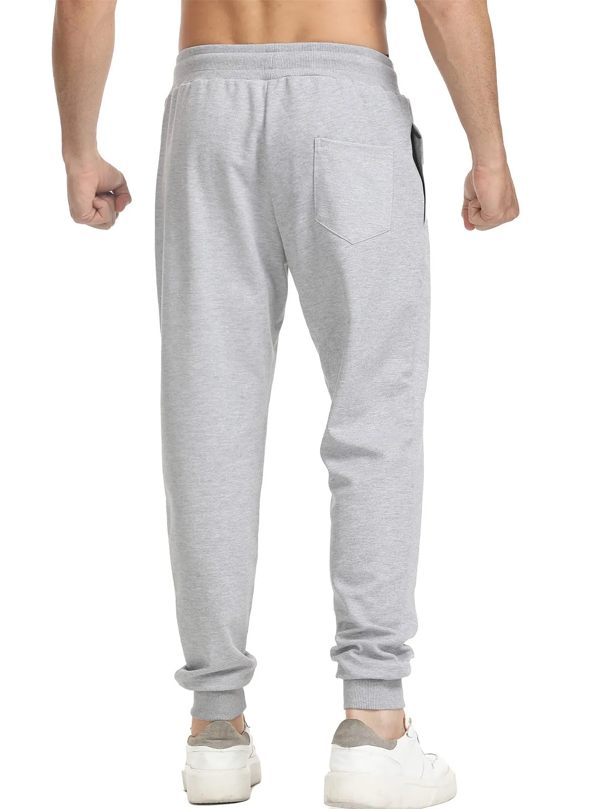 Suwangi Pantaloni Sportivi da Uomo Jogging Palestra Corsa con Tasche Zip - immagine 2