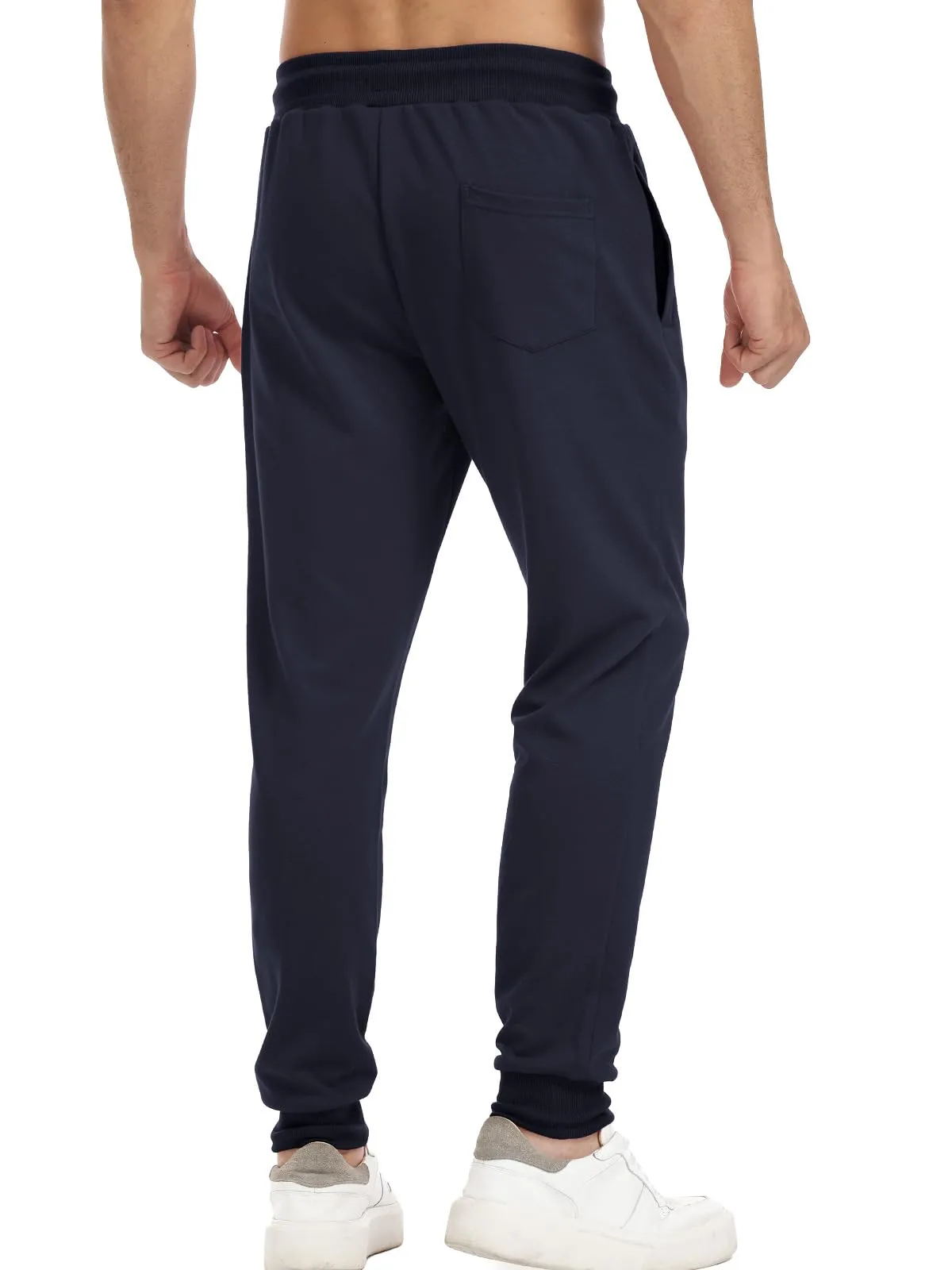 Suwangi Pantaloni Sportivi da Uomo per Jogging e Palestra con Tasche Zip, Blu, XXL - immagine 2
