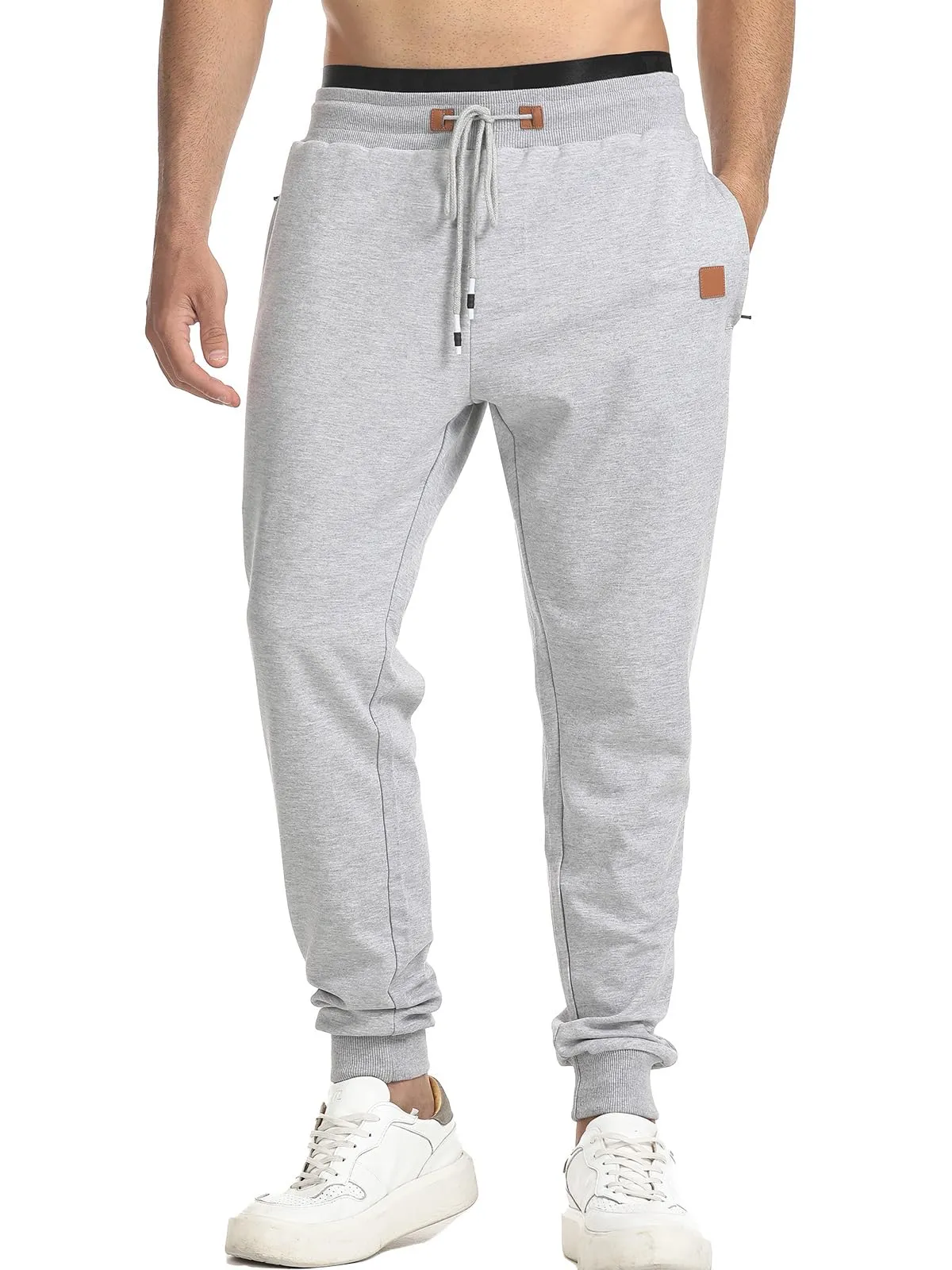 Suwangi Pantaloni Sportivi da Uomo per Jogging e Palestra con Tasche Zip - immagine 1