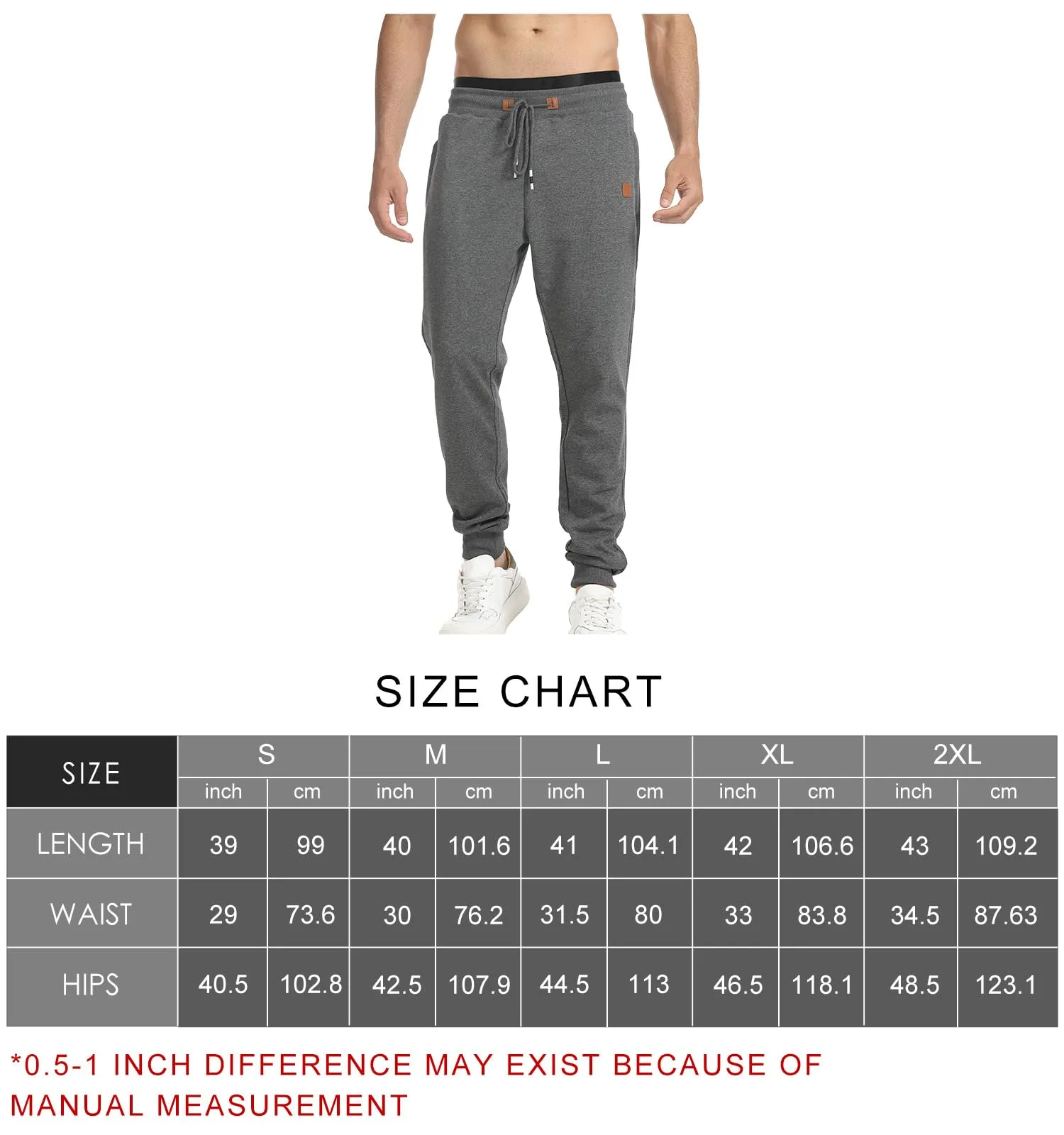 Suwangi Pantaloni Sportivi da Uomo Jogging Palestra Corsa con Tasche Zip - immagine 6