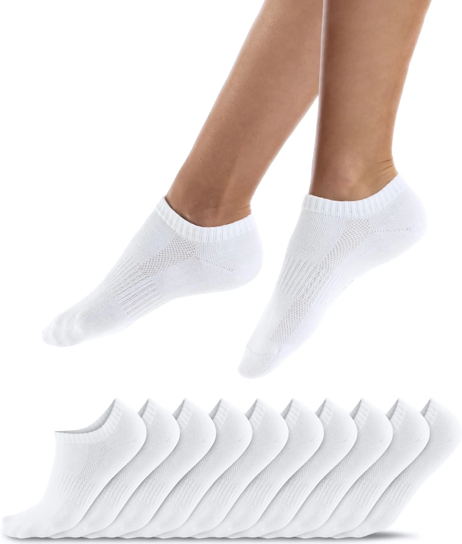 QINCAO Calzini Sportivi Corti Uomo Donna, Cotone Traspirante, 6/10 Paia - immagine 1