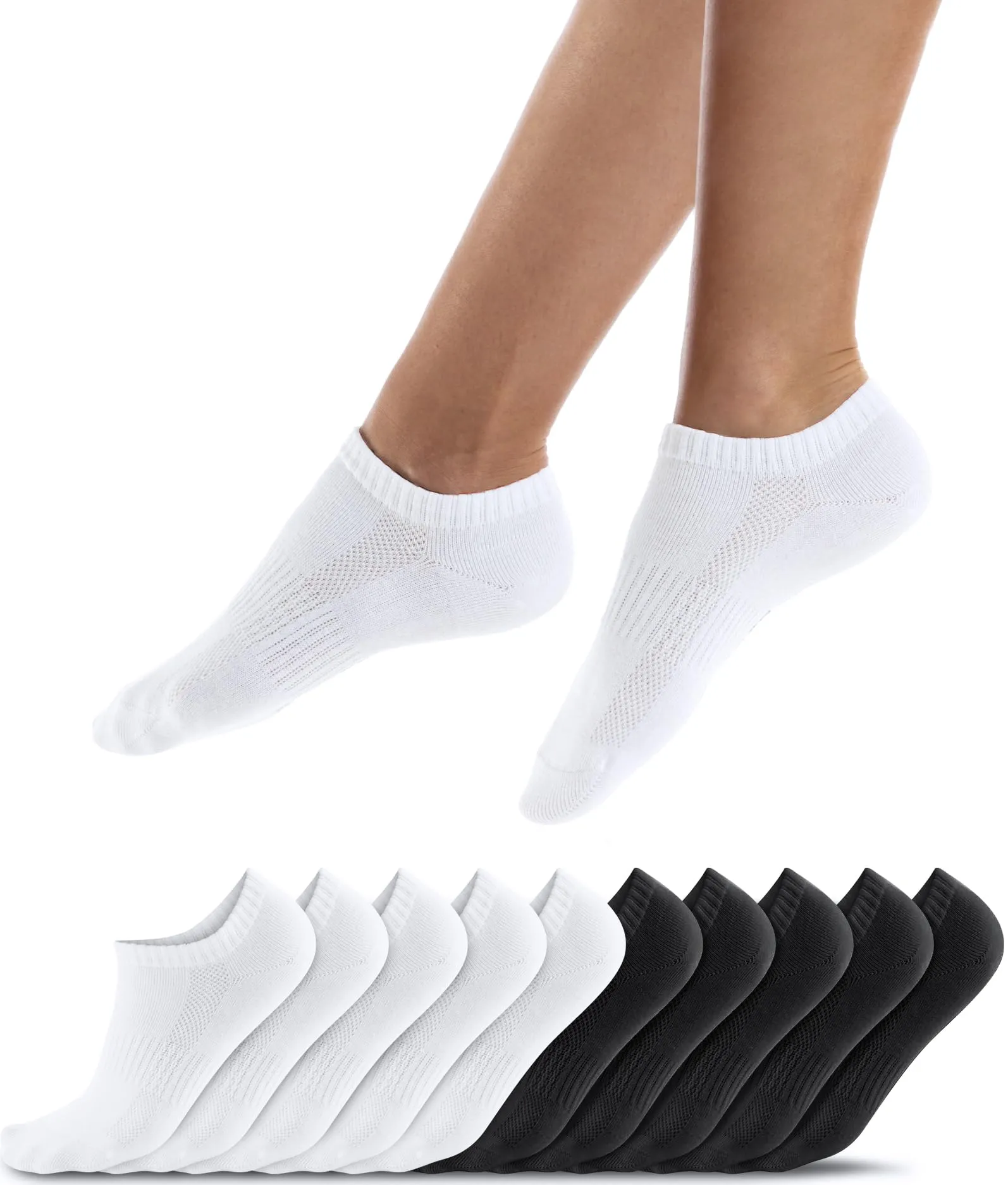 QINCAO Calzini Sportivi Corti Uomo Donna, Cotone Traspirante, 6/10 Paia - immagine 1