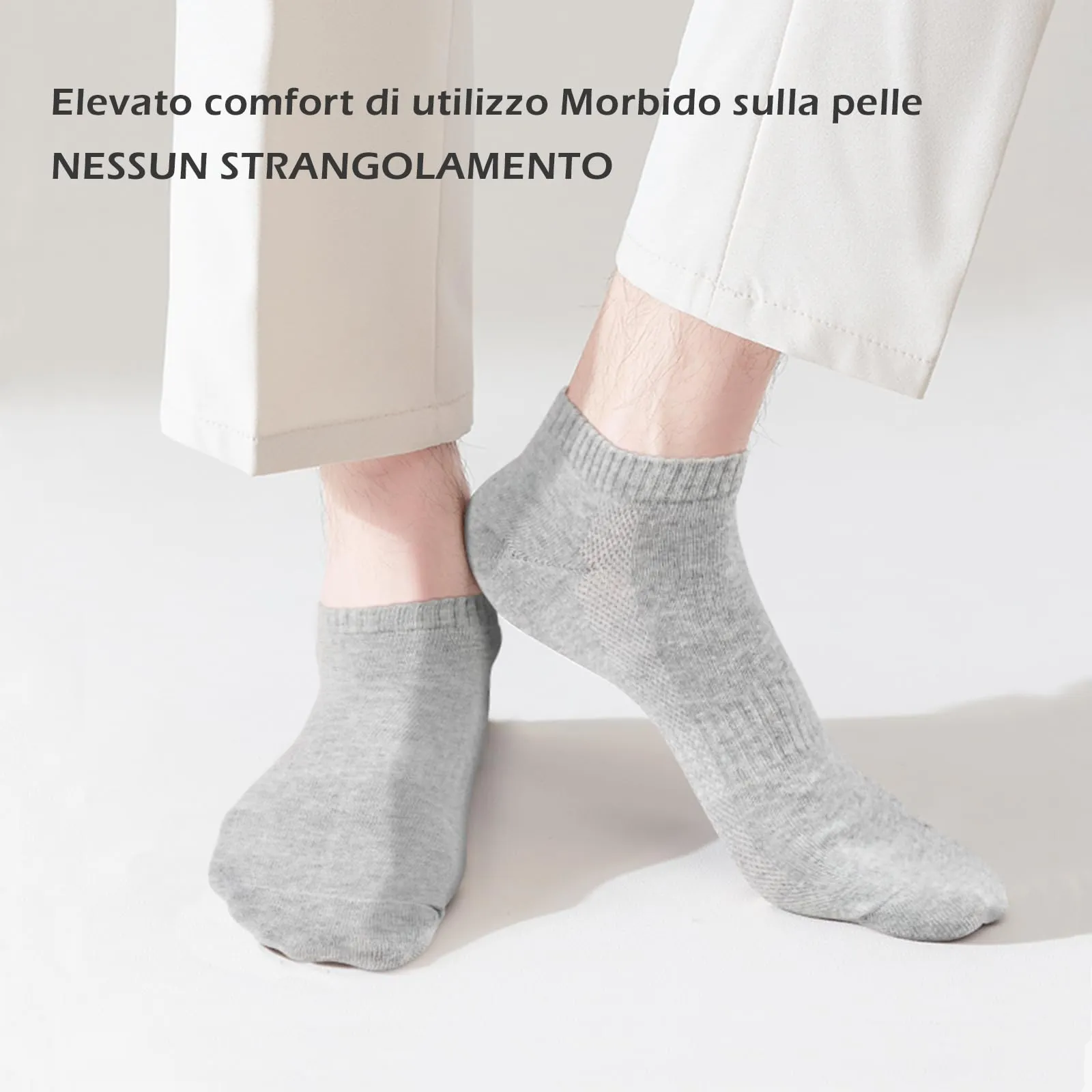 QINCAO Calzini Sportivi Corti Uomo Donna, Cotone Traspirante, 6/10 Paia - immagine 2