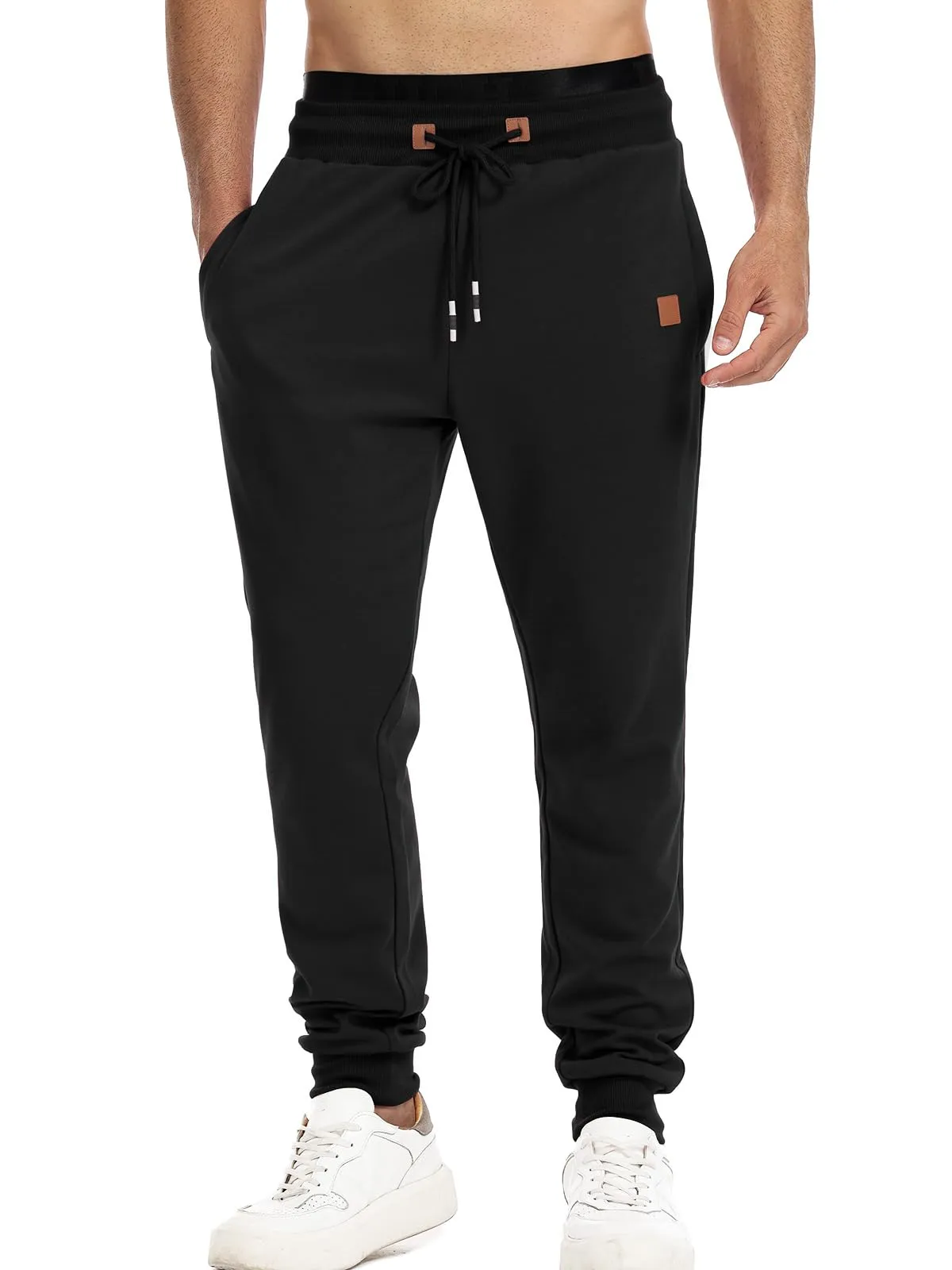 Suwangi Pantaloni Sportivi da Uomo per Jogging e Palestra con Tasche Zip - immagine 1