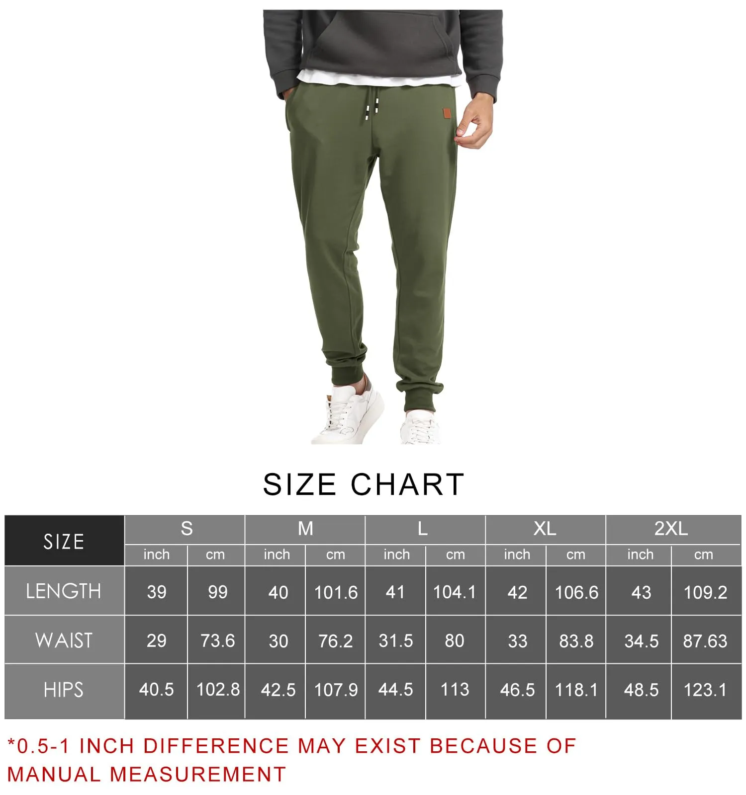Suwangi Pantaloni Sportivi da Uomo per Jogging, Palestra e Corsa con Tasche Zip - Verde - XXL - immagine 7